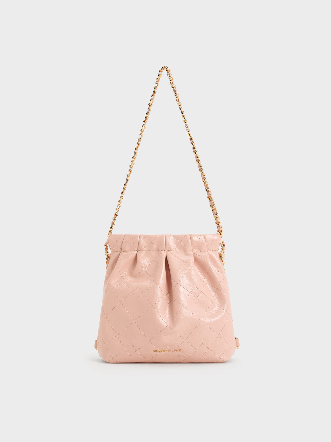 Charles & Keith Duo Chain-handle Two-way Backpack In Pink