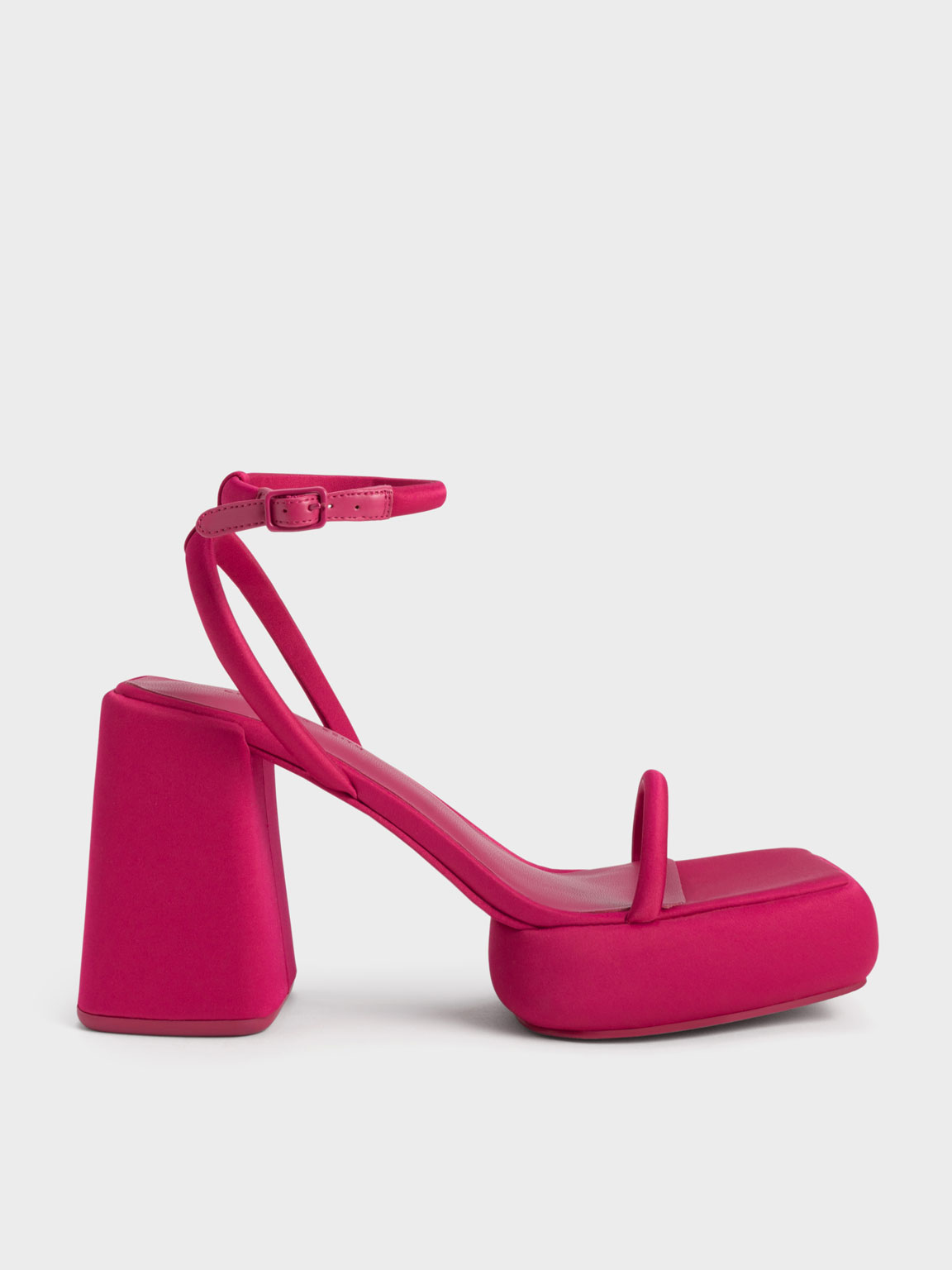 Red Lucile Satin Platform Sandals - CHARLES & KEITH MX