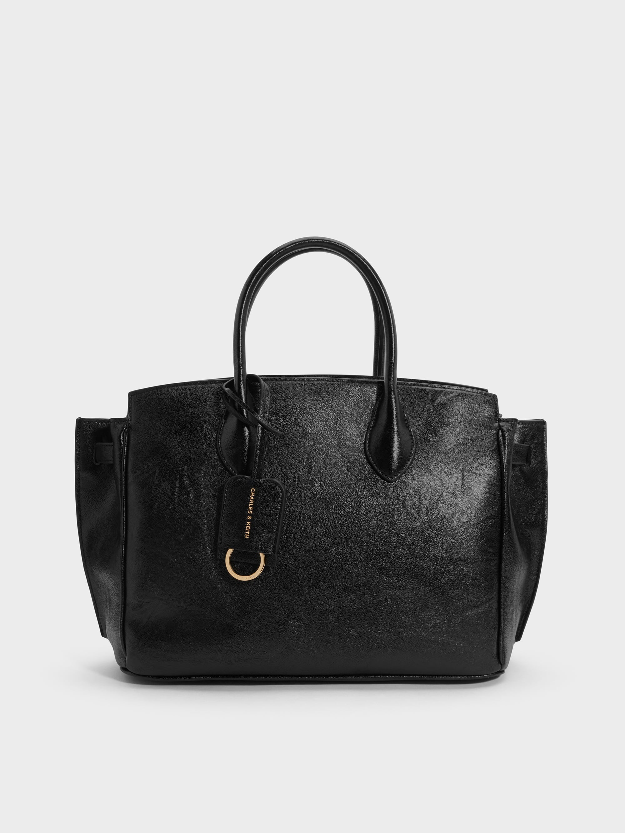 CHARLES & KEITH 2WAY トートバッグ ブラック Large Ginevra Tote Bag - Black - CHARLES & KEITH International