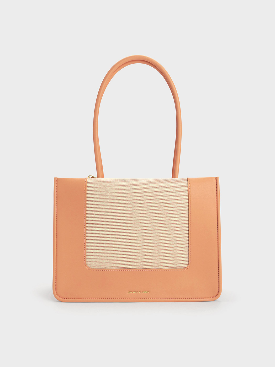 Charles & Keith Daylla Canvas Tote Bag In Orange