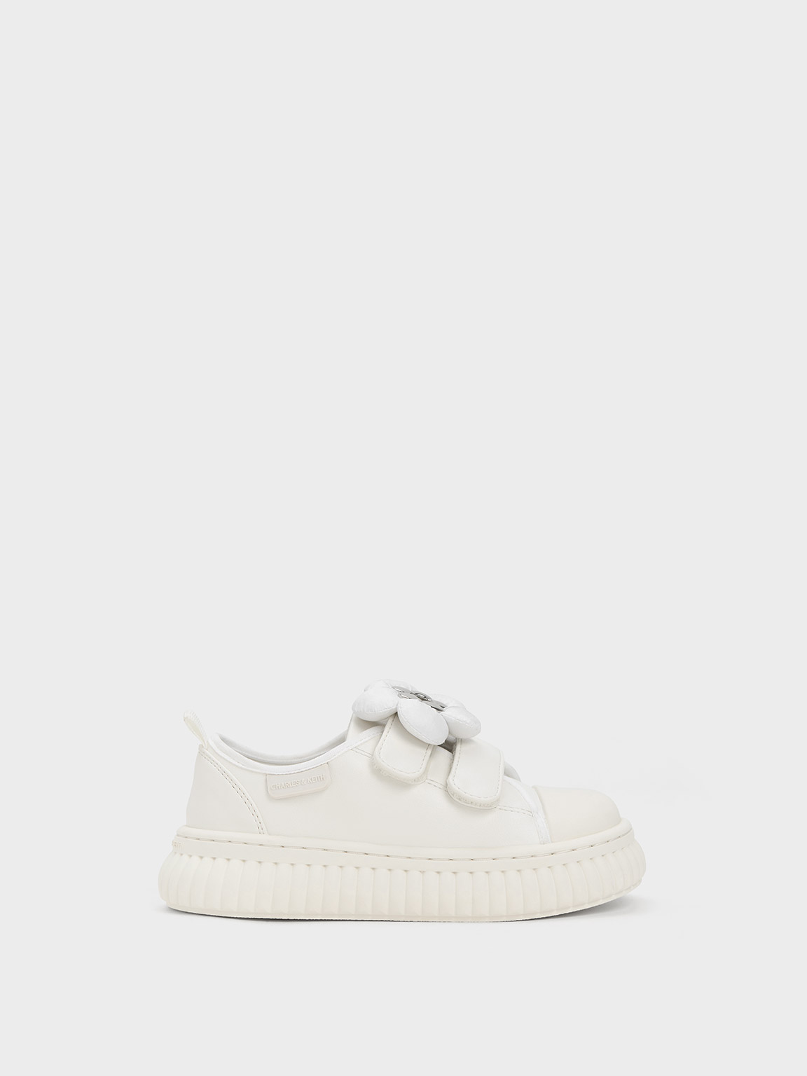 Charles & Keith - Girls' Puffy Flower Sneakers In White