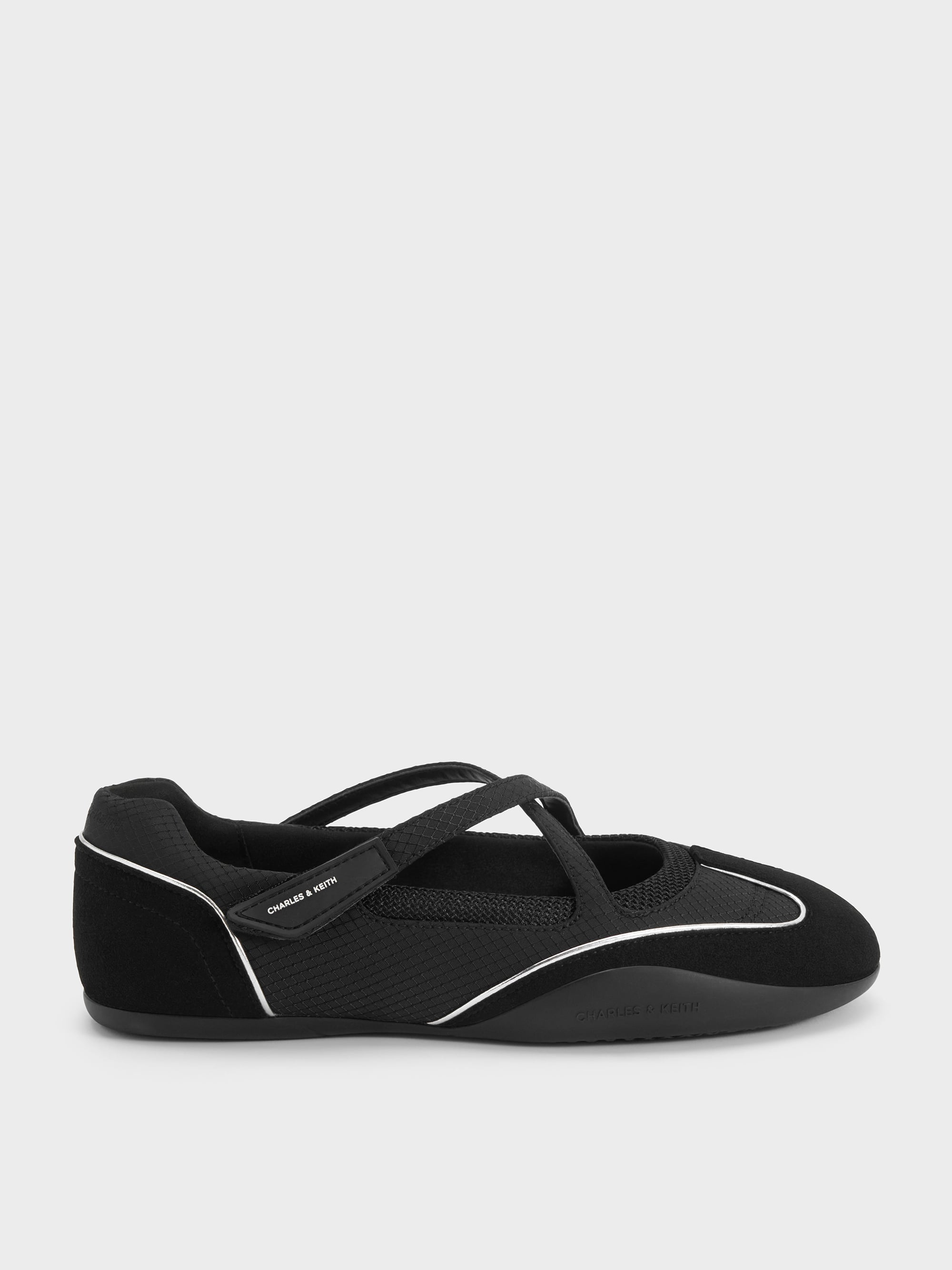 Mika Crossover Mary Jane Sneakers - Black Textured - CHARLES