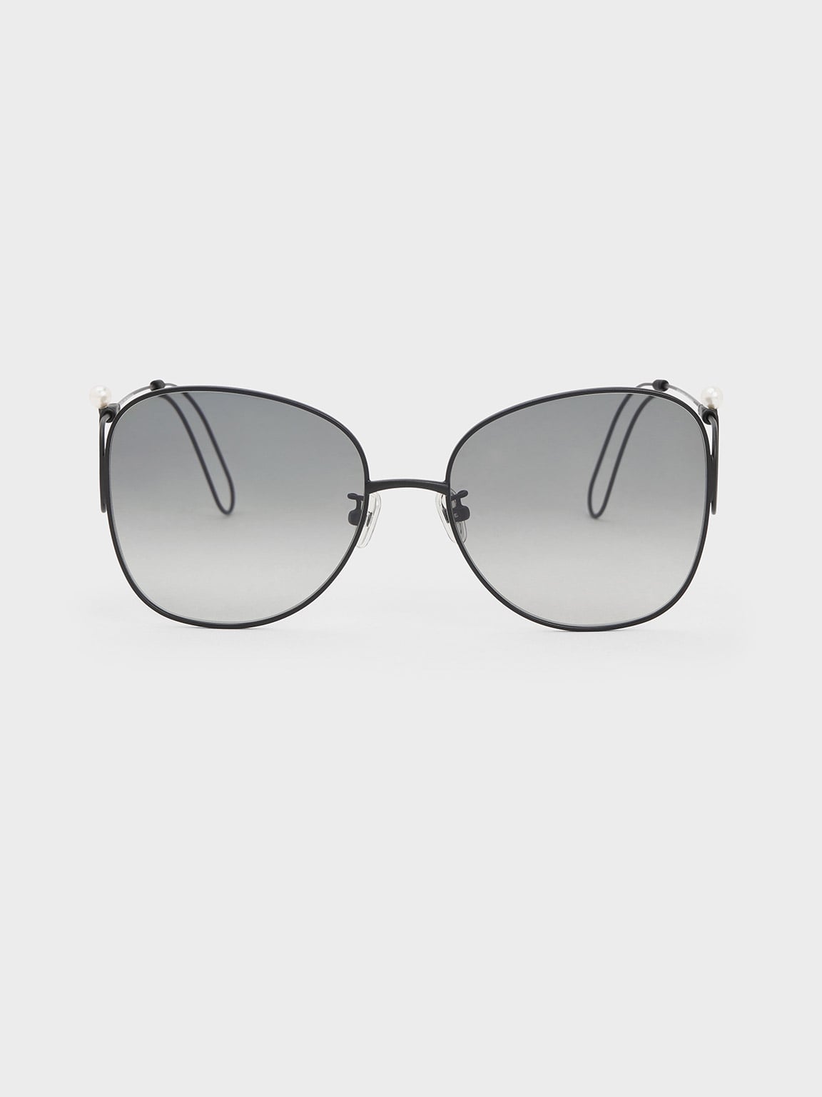 Charles & Keith Wire Frame Butterfly Sunglasses In Black  display picture 2