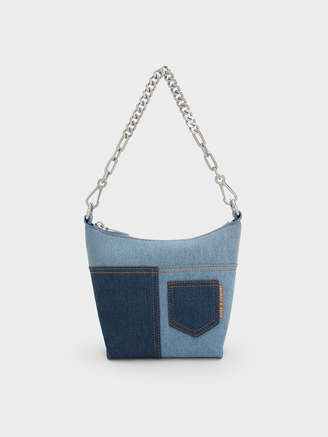 Y2k Denim Crossbody Handbag, Chain Decor Shoulder Bag, Buckle