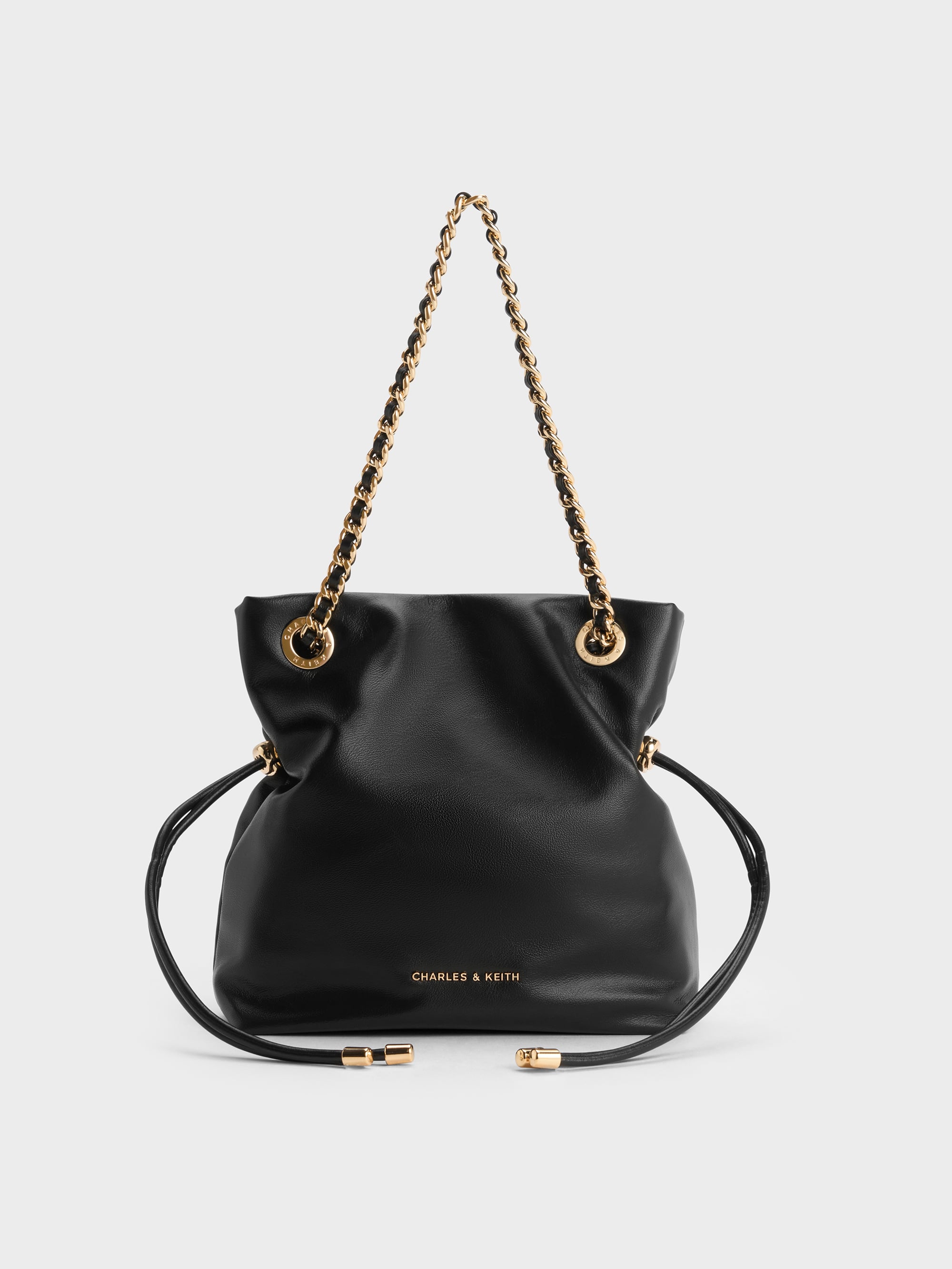 Arya Braided-Chain Crossbody Bag - Black - CHARLES & KEITH SG