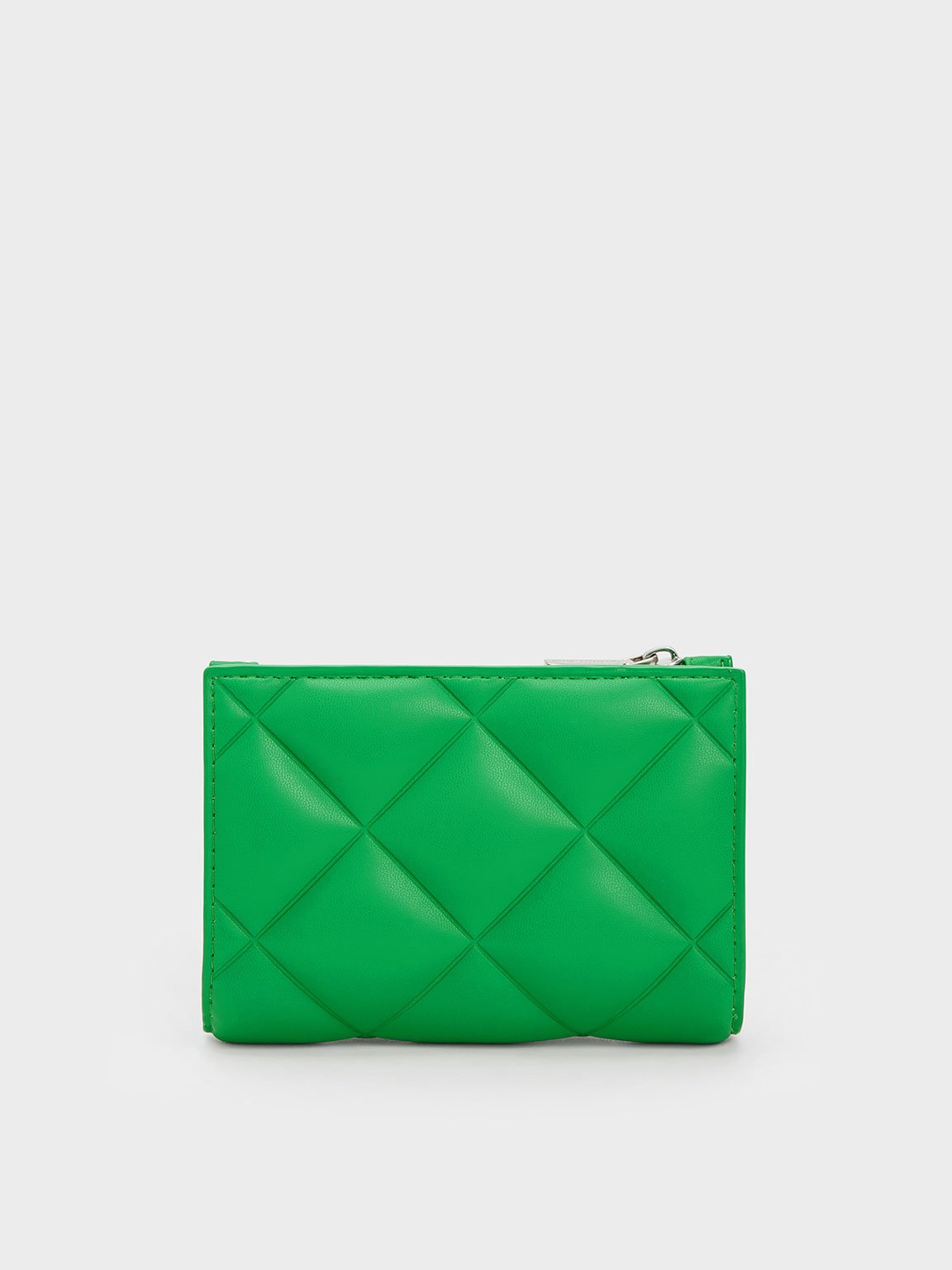 Charles & Keith Gemma Quilted Card Holder In Green