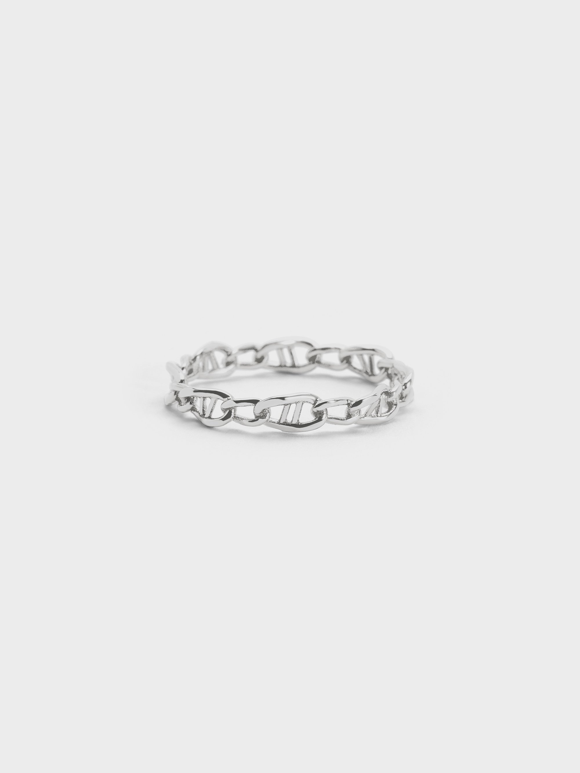 Silver Nyra Mixed-Link Chain Ring - CHARLES & KEITH US