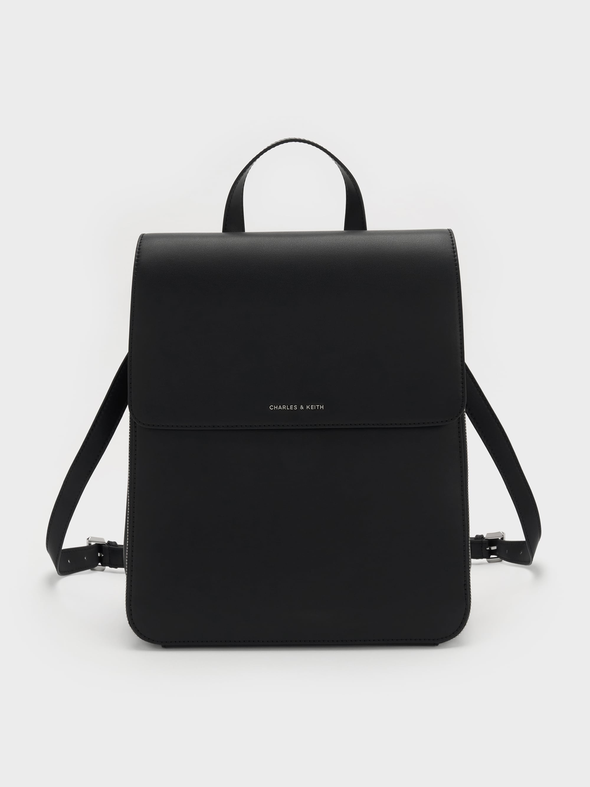 Octavia Front-Flap Backpack - Noir - CHARLES & KEITH US