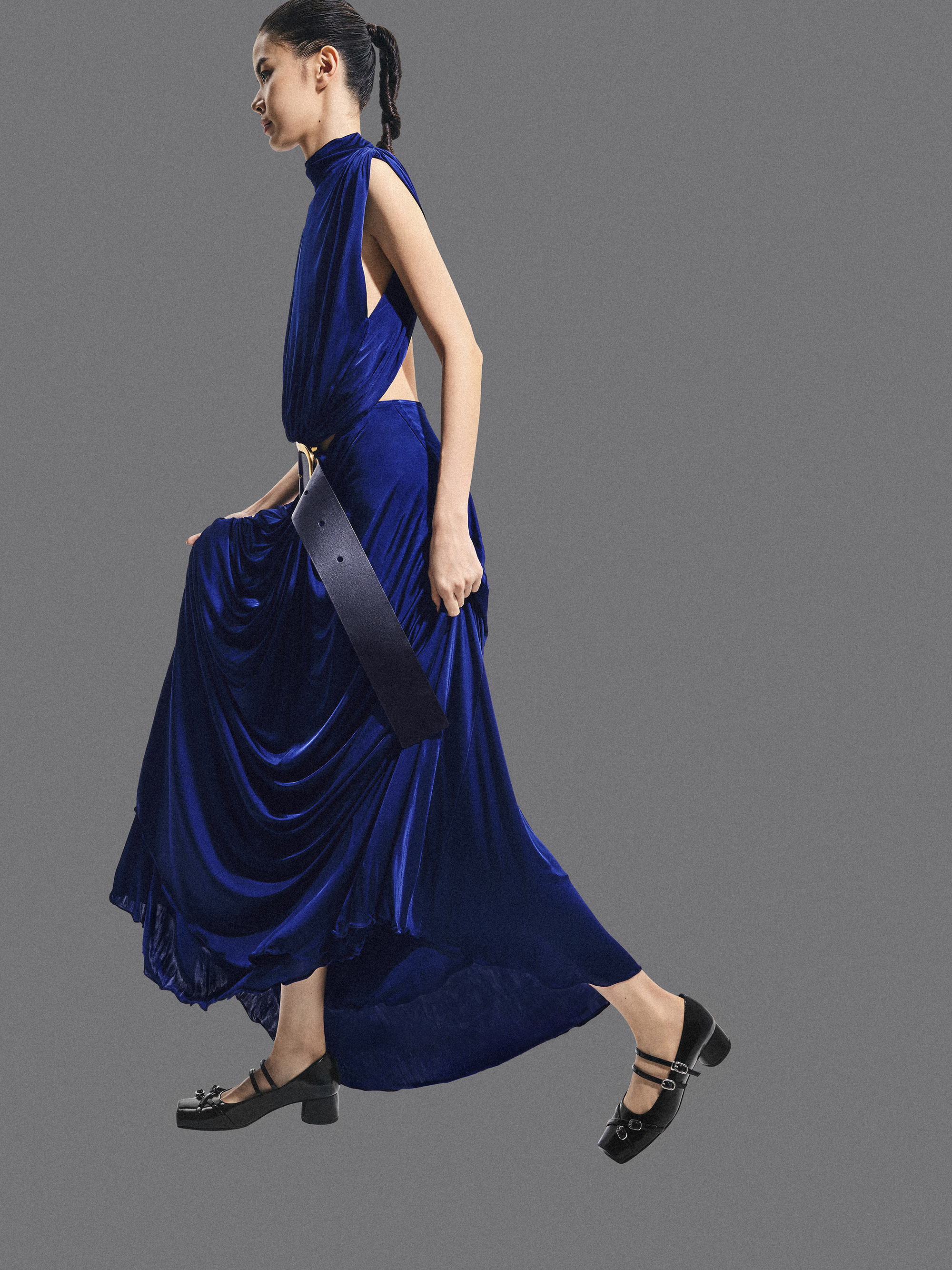 Janis Double-Strap Mary Jane Pumps, Black Box, hi-res