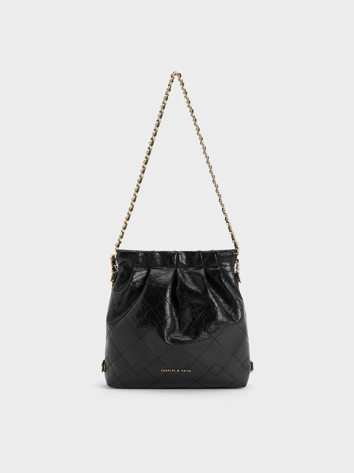 Charles & Keith Duo Chain-handle Two-way Backpack In Black