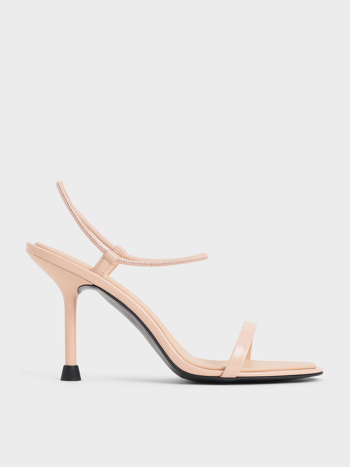 Charles & Keith Stiletto-heel Ankle-strap Pumps In Blush
