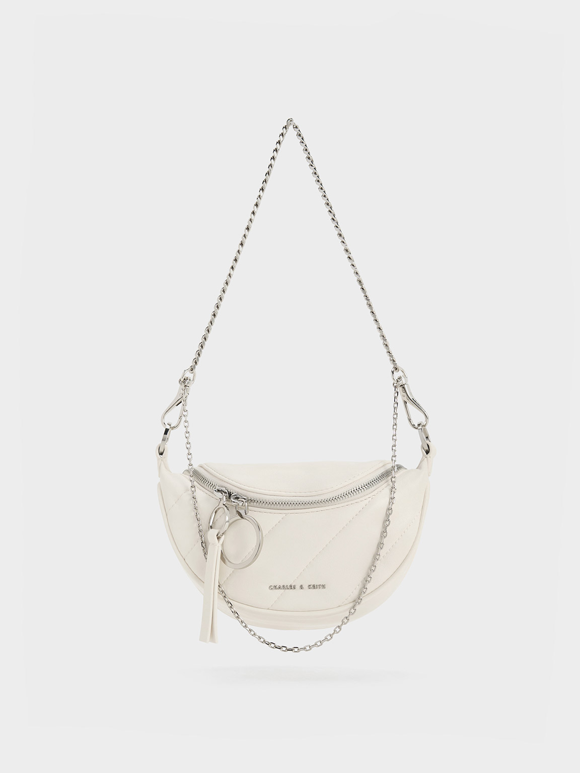 Cream Gabine Saddle Bag - CHARLES & KEITH US