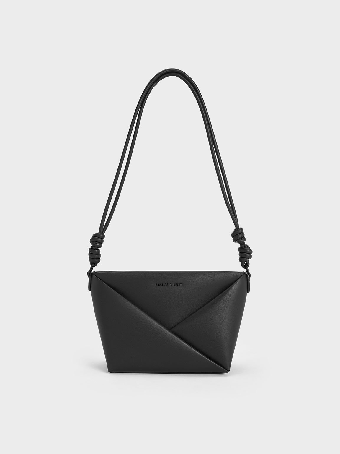 Charles & Keith Midori Geometric Crossbody Bag In Noir