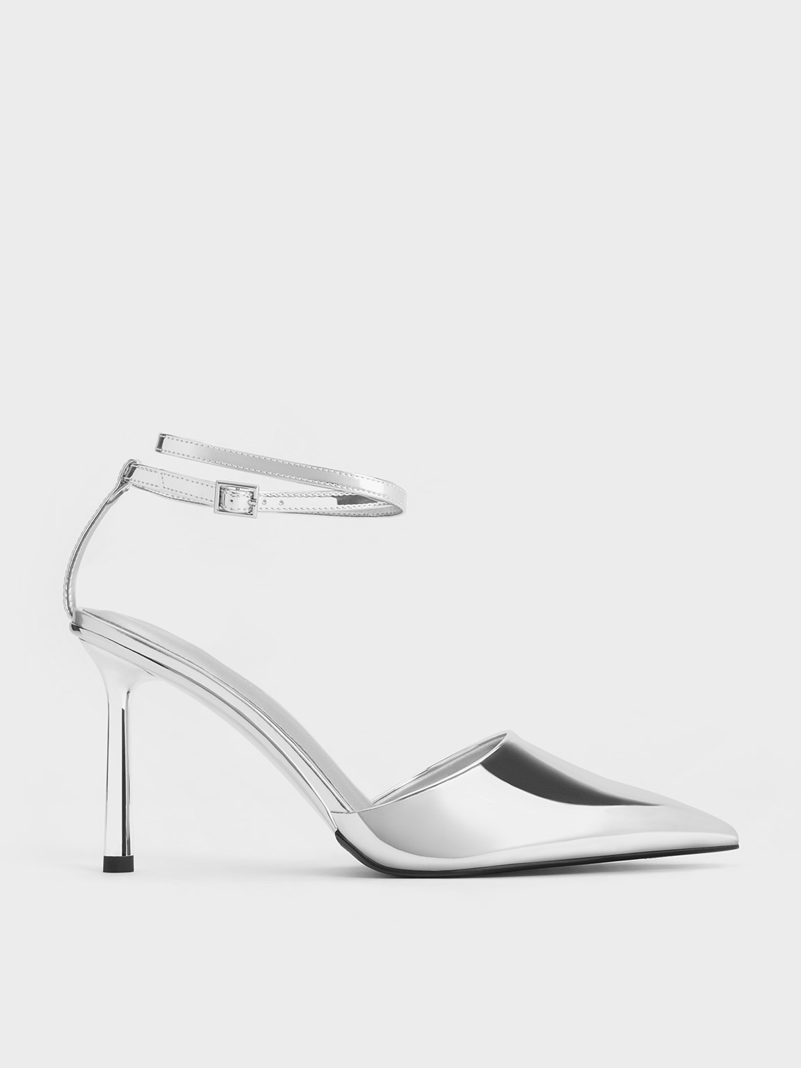 Glamorous Silver Metallic Pointed Heeled Shoes | Lyst