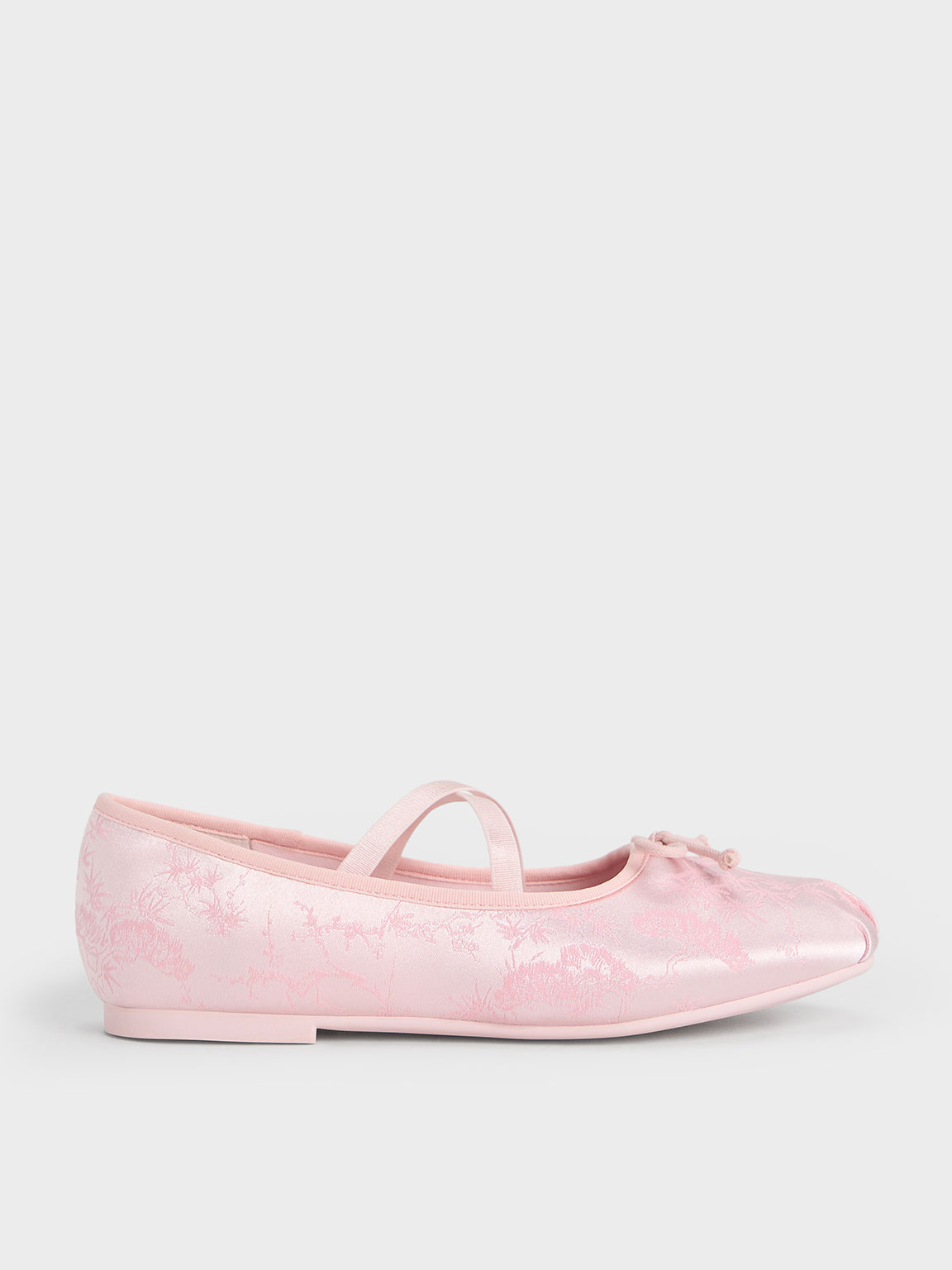 Charles & Keith Girls' Crossover-strap Ballet Flats In Light Pink