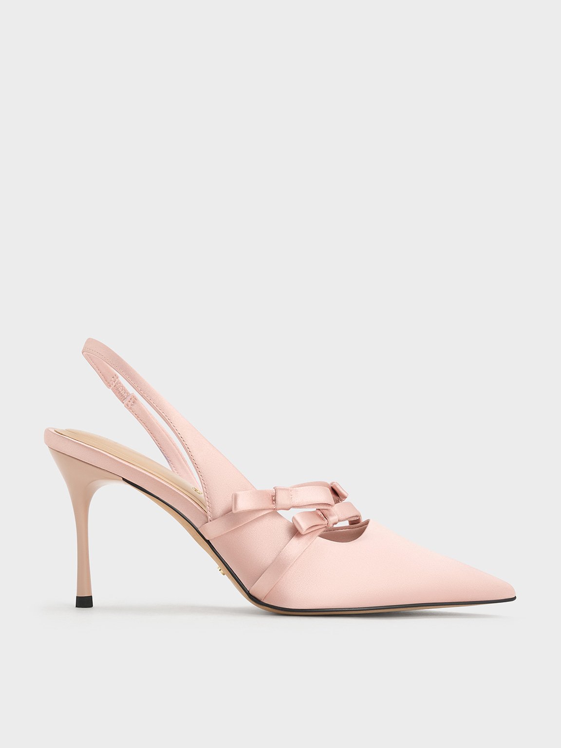 追跡有★Charles&Keith Jessy リボン ピンク ハイヒール 追跡有☆Charles&Keith Jessy リボン ピンク ハイヒール