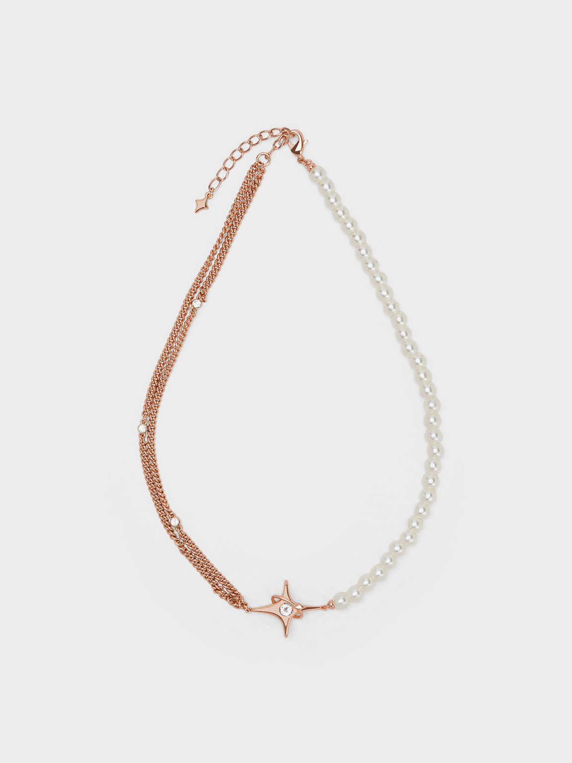 Rose Gold Estelle Star & Pearl Choker Necklace - CHARLES & KEITH SG