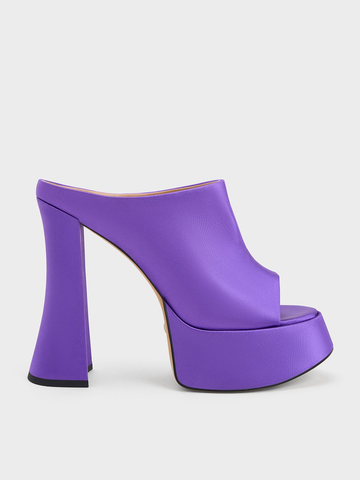 Charles & Keith Delphine Recycled Polyester Platform Mules In Purple