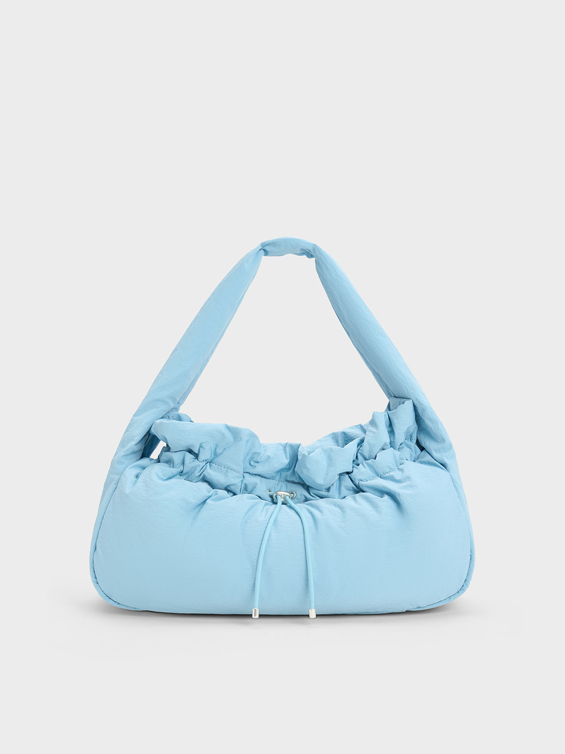 Charles & Keith Ruched Hobo Bag In Light Blue