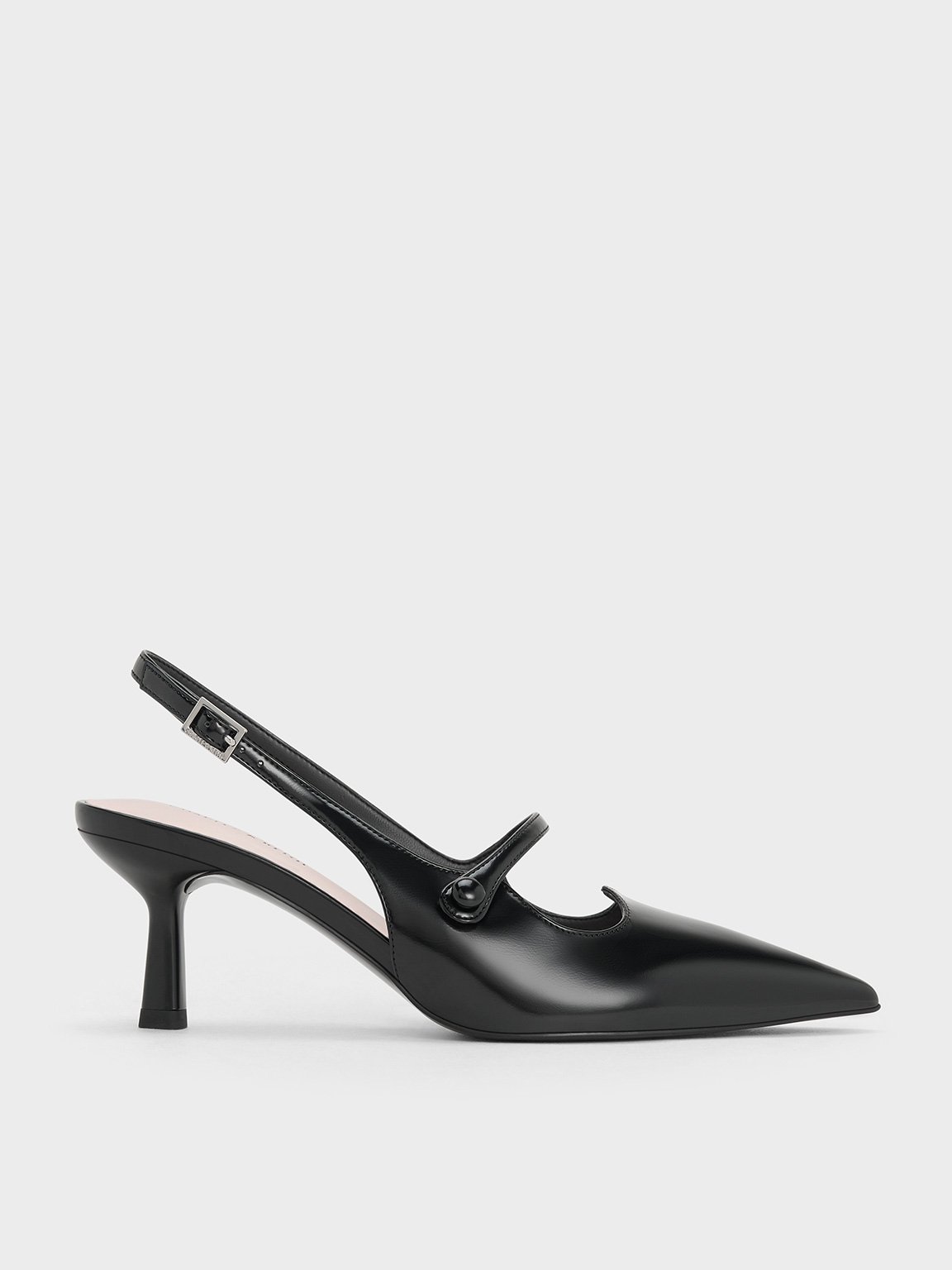 Black Box Pointed-Toe Mary Jane Slingback Pumps - CHARLES
