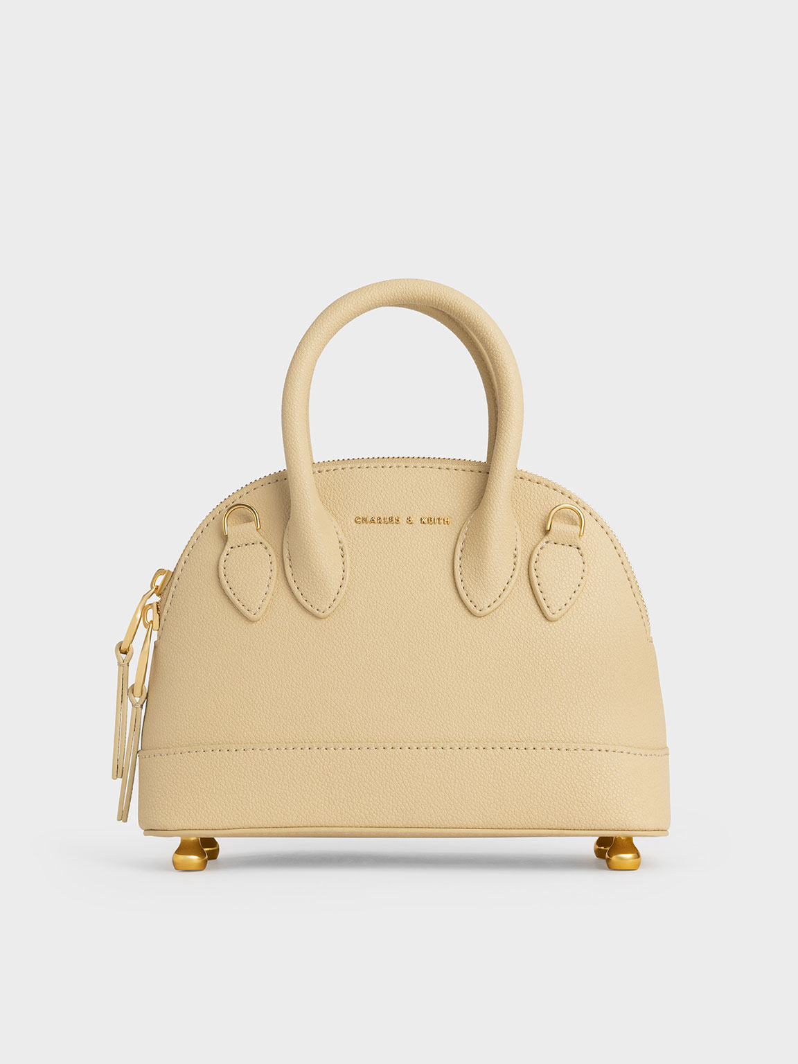 Beige Harmonee Bowling Top Handle Bag CHARLES KEITH KR