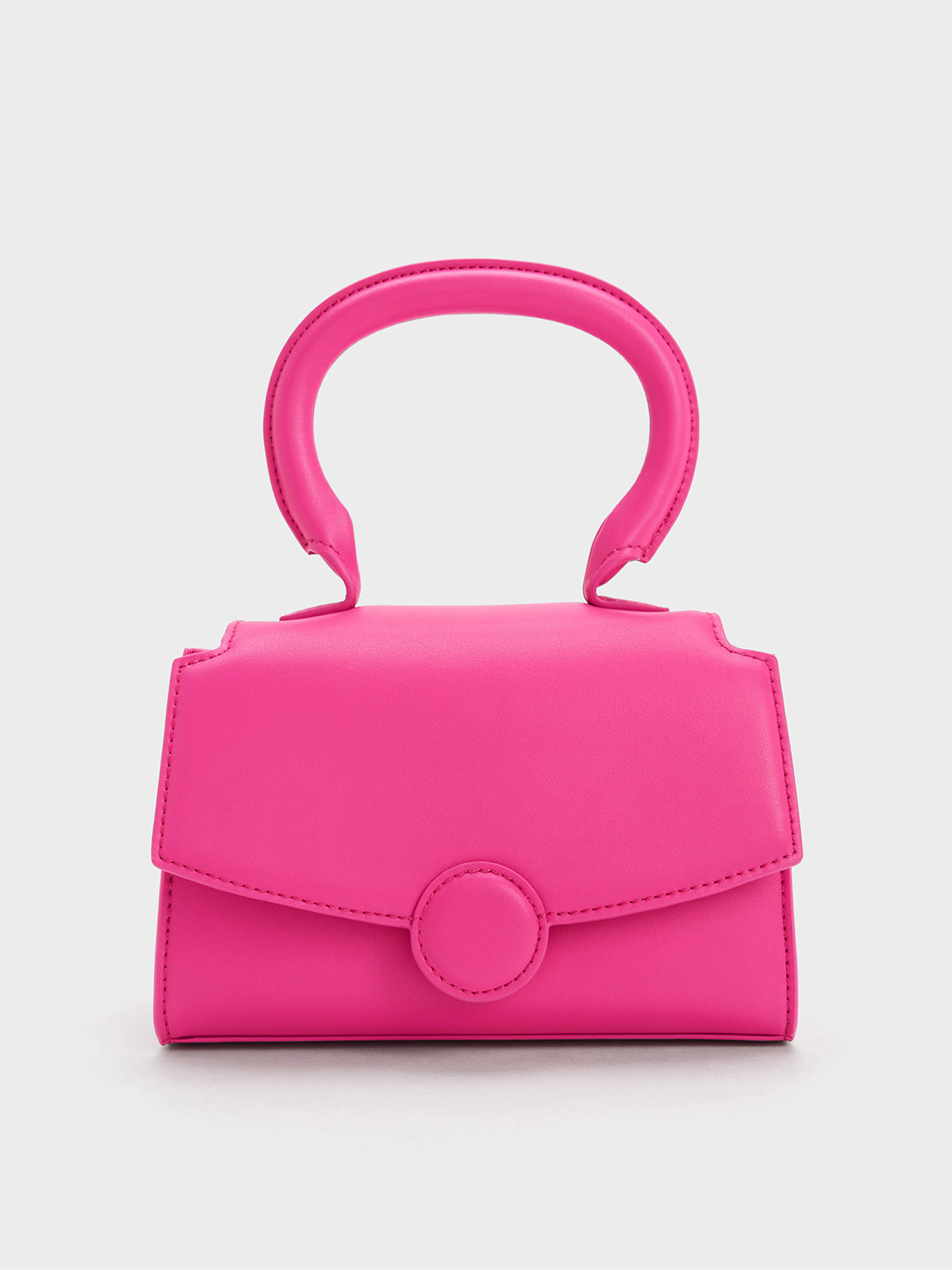 Charles Keith Clover Curved Handle Bag In Fuchsia ModeSens