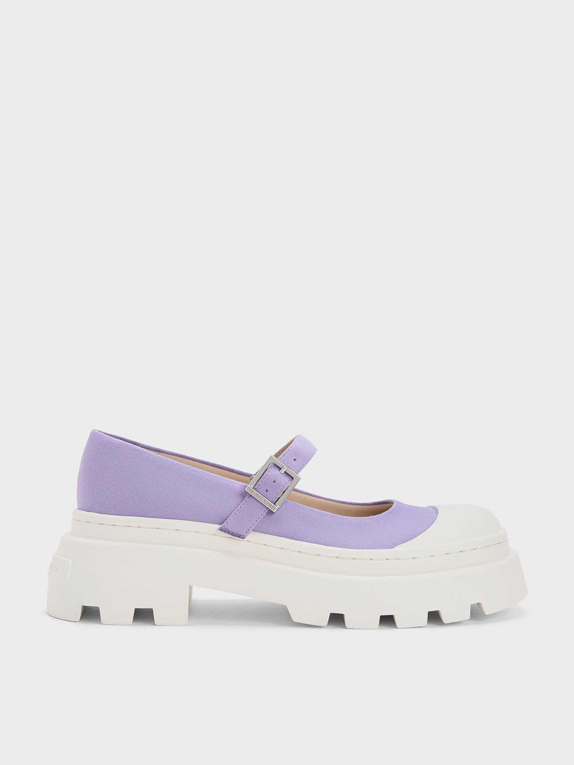 Purple Indra Textured Two Tone Platform Mary Janes CHARLES KEITH