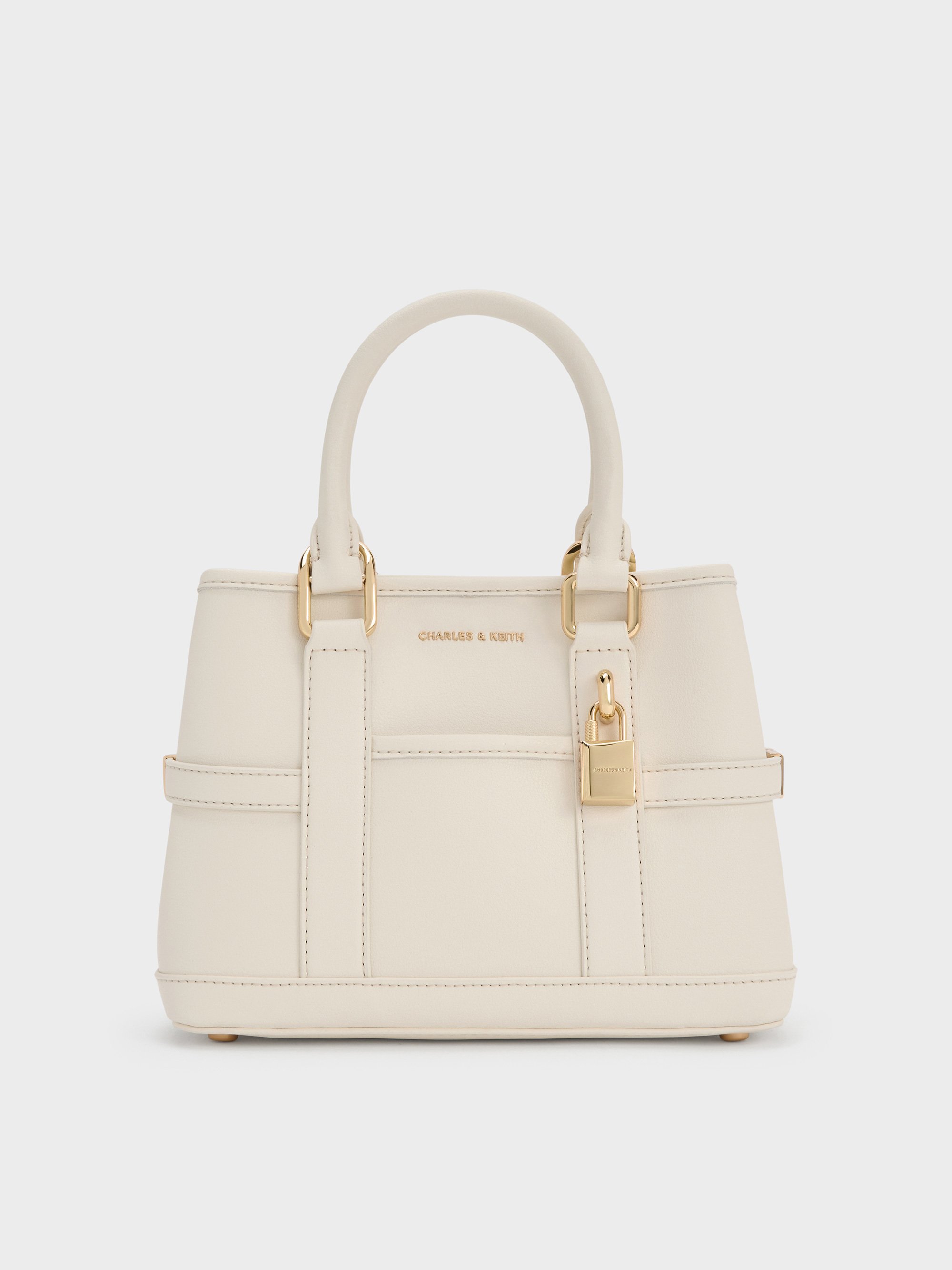 CHARLES & KEITH アイボリー ミニバッグ Kerry ミニケリー チェーンハンドルバッグ - クリーム | CHARLES
