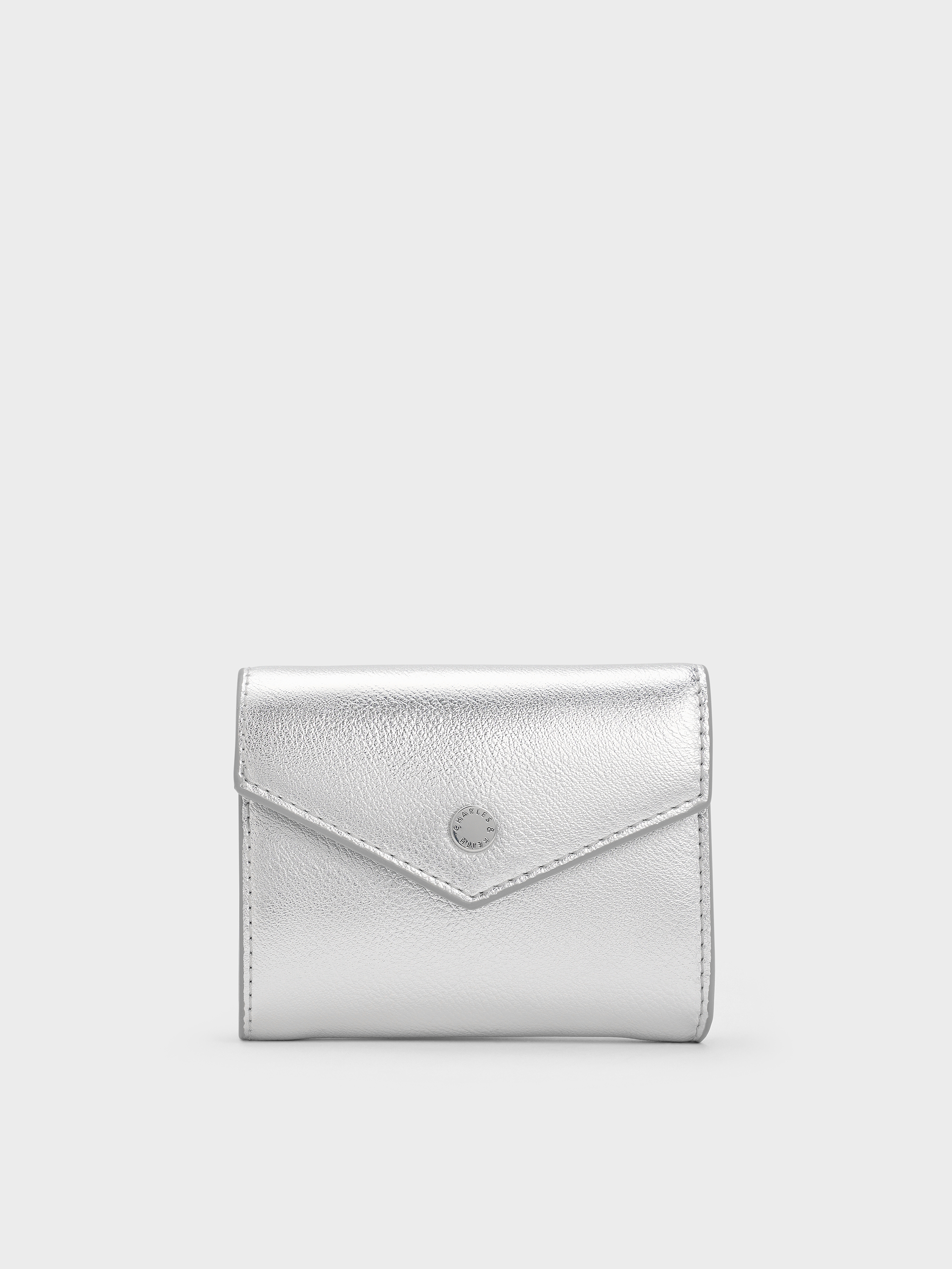 Silver Marlowe Metallic Short Envelope Wallet - CHARLES