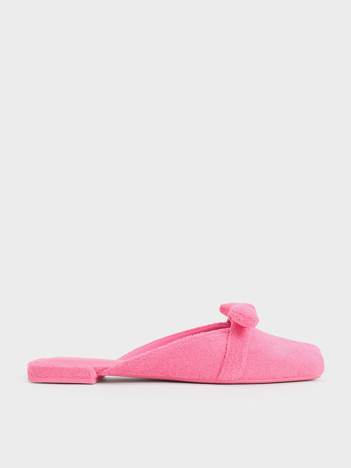Shop Charles & Keith - Loey Textured Knotted Mules In Pink