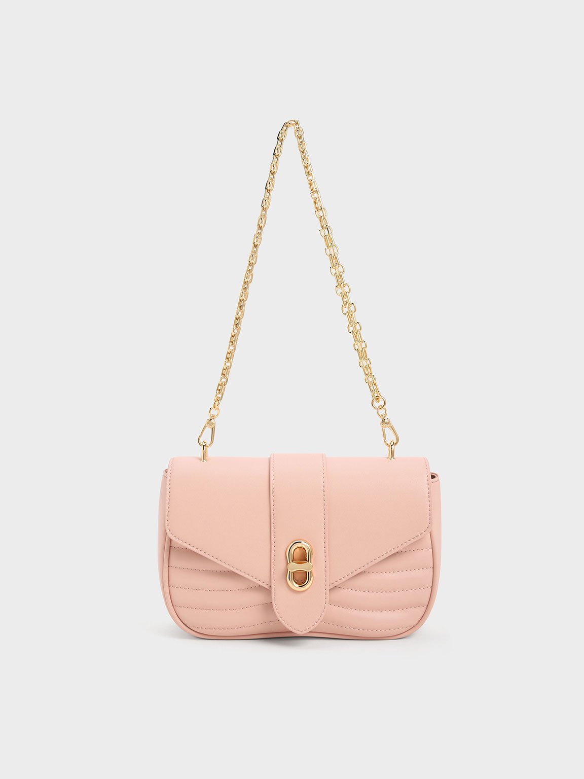Charles & Keith Aubrielle Panelled Crossbody Bag In Pink
