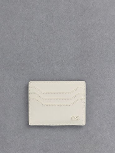 White Carli Leather Multi-Slot Card Holder - CHARLES & KEITH MX