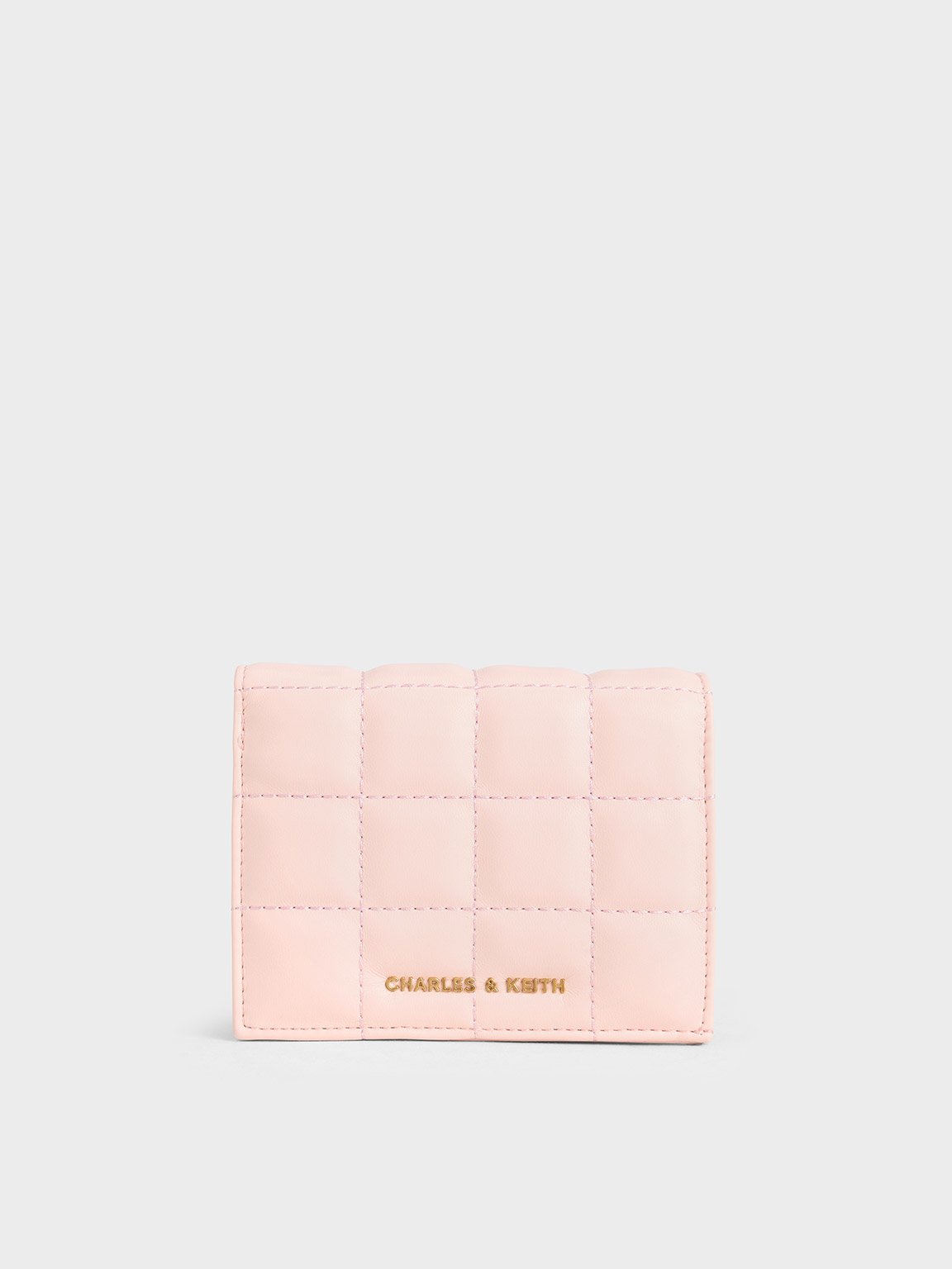 Light Pink Cassia Quilted Chain-Handle Mini Wallet - Light Pink