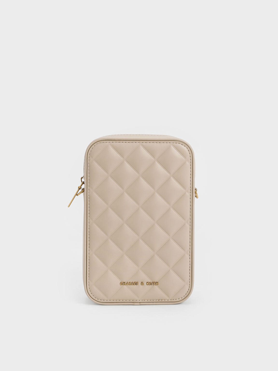 Beige Bonnie Padded Phone Pouch - CHARLES & KEITH US