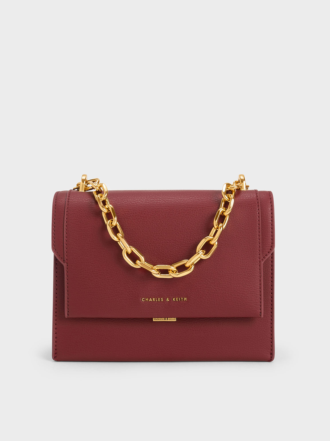 ★CHARLES&KEITH★Calla Front Flap Chain-Handle Bag/送料込 Charles & Keith Front Flap Chain Handle Crossbody Bag in