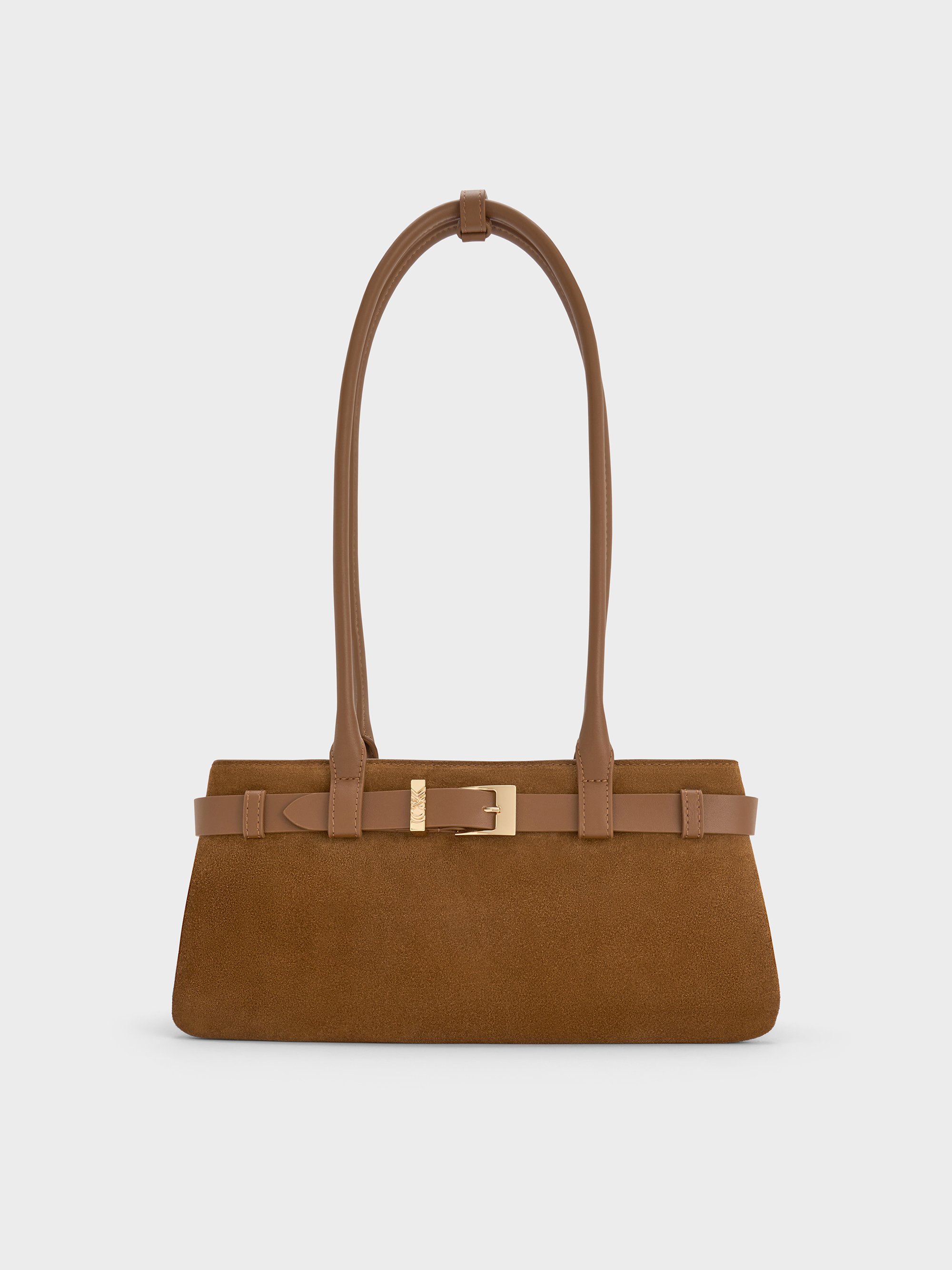 Charles & Keith - Jody Suede Belted Shoulder Bag
