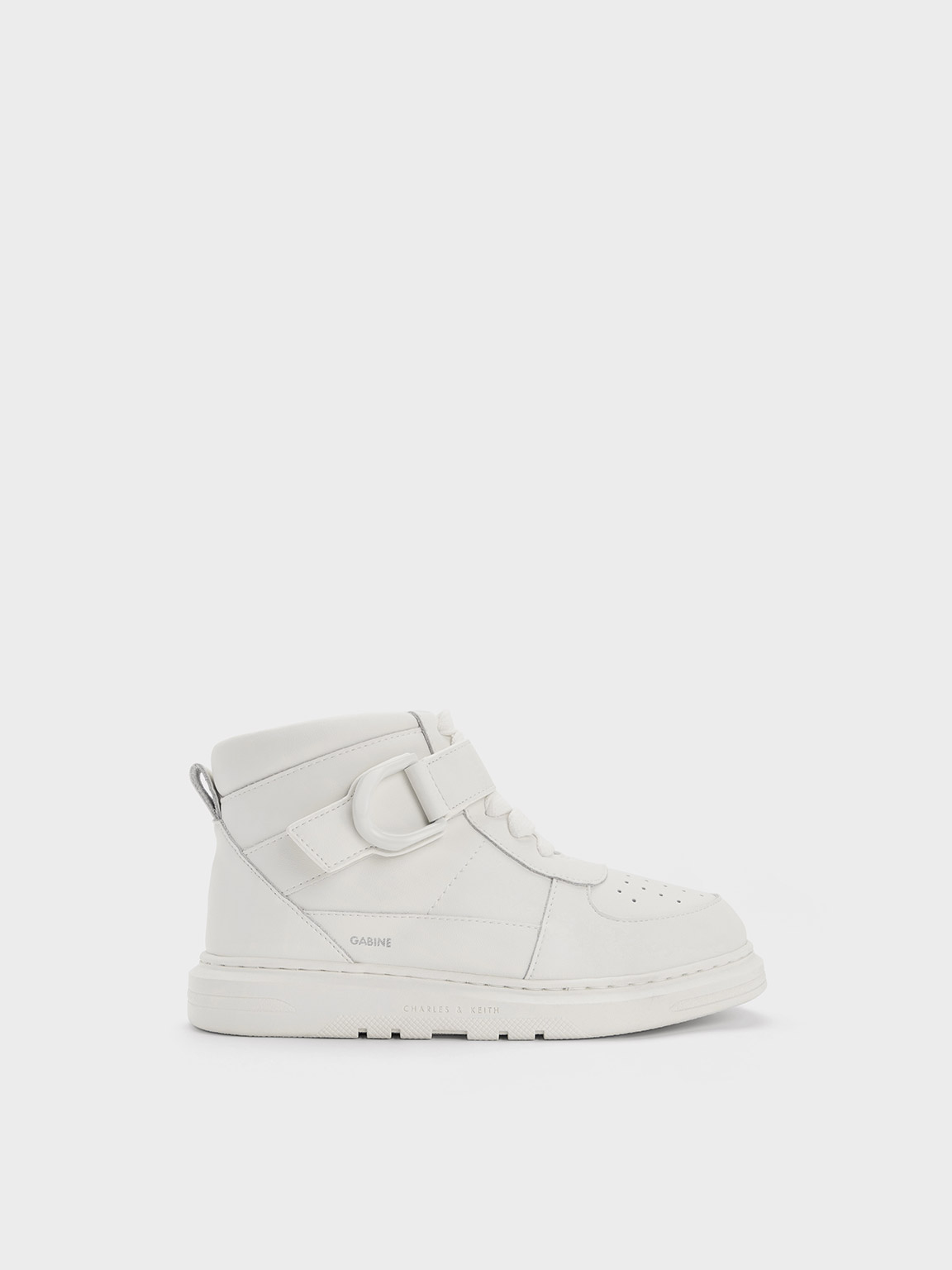 Charles & Keith - Girls' Gabine Leather High-top Sneaker In White