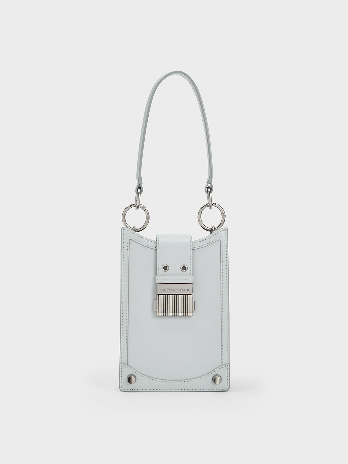 Charles & Keith Winslet Belted Phone Pouch In Light Grey