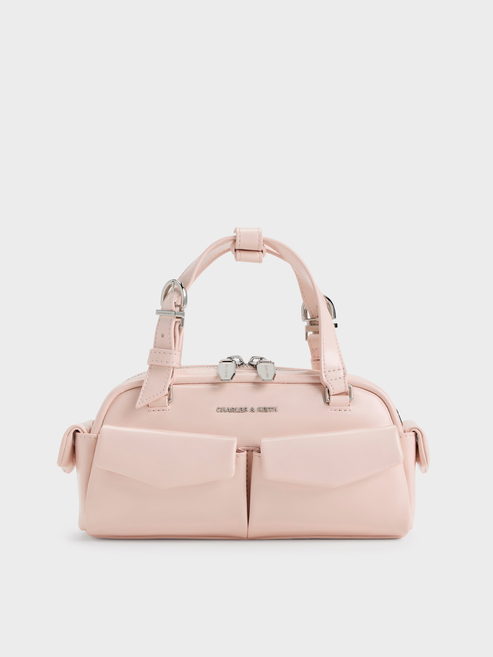 Rachel Multi-Pocket Bowling Bag - Soft Pink - CHARLES & KEITH US
