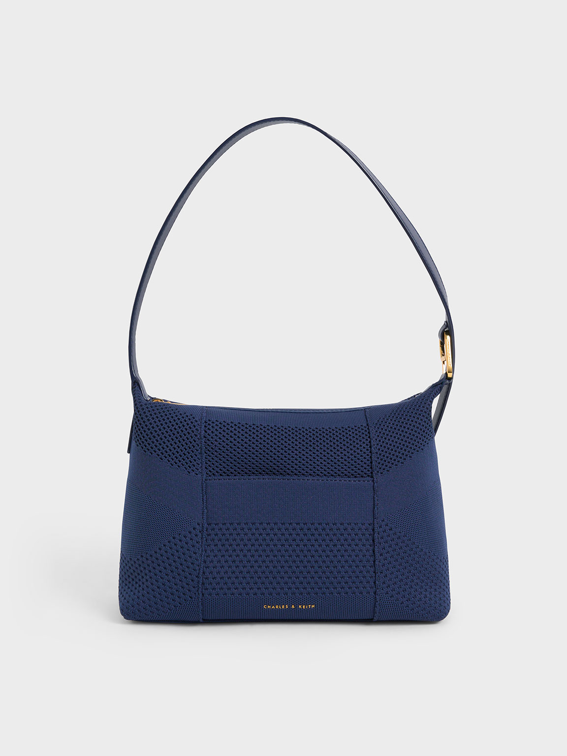 Charles & Keith Lorain Knit Shoulder Bag In Navy | ModeSens