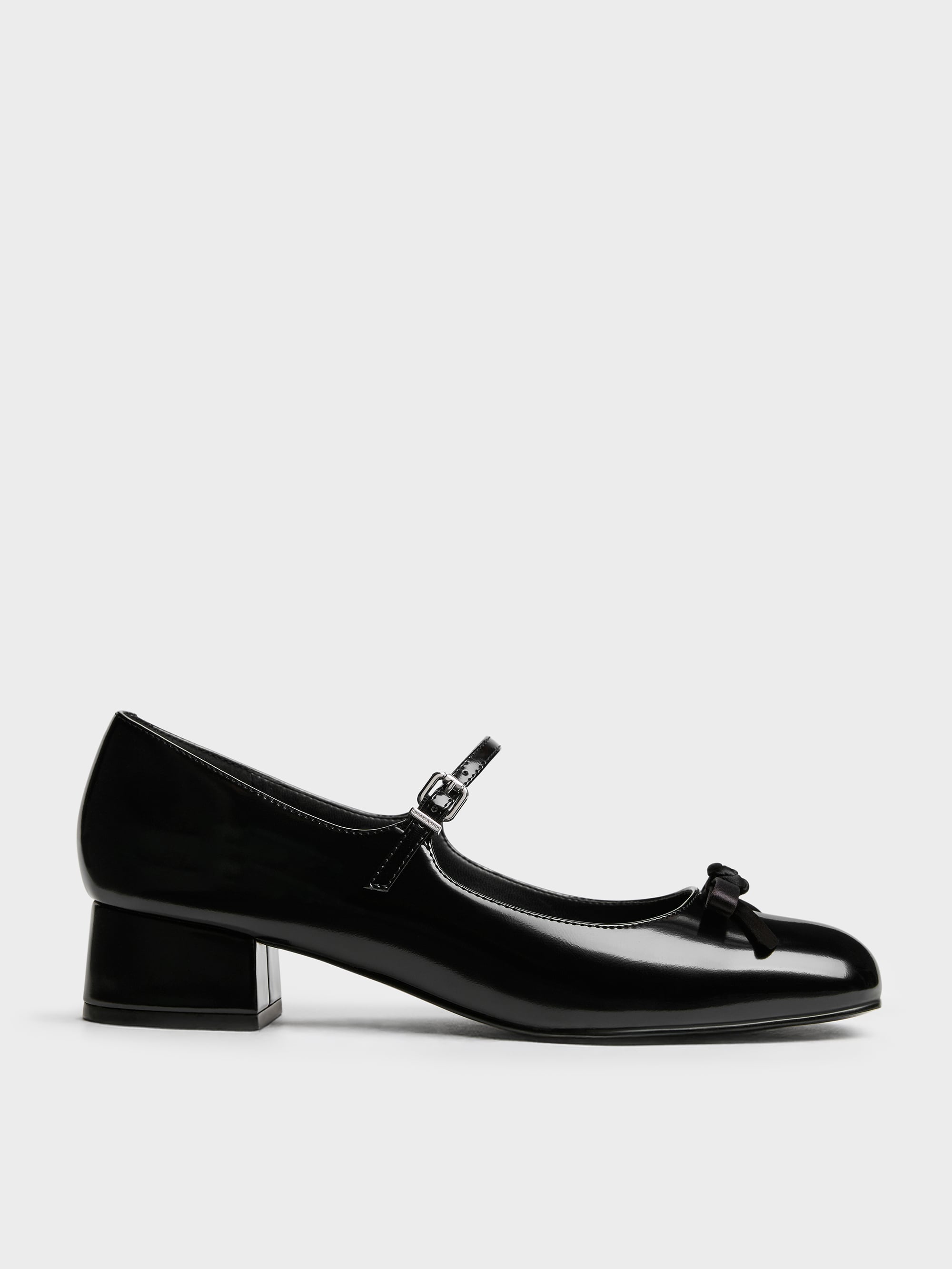Kelis Rose-Bow Mary Jane Pumps - Black Box - CHARLES & KEITH US