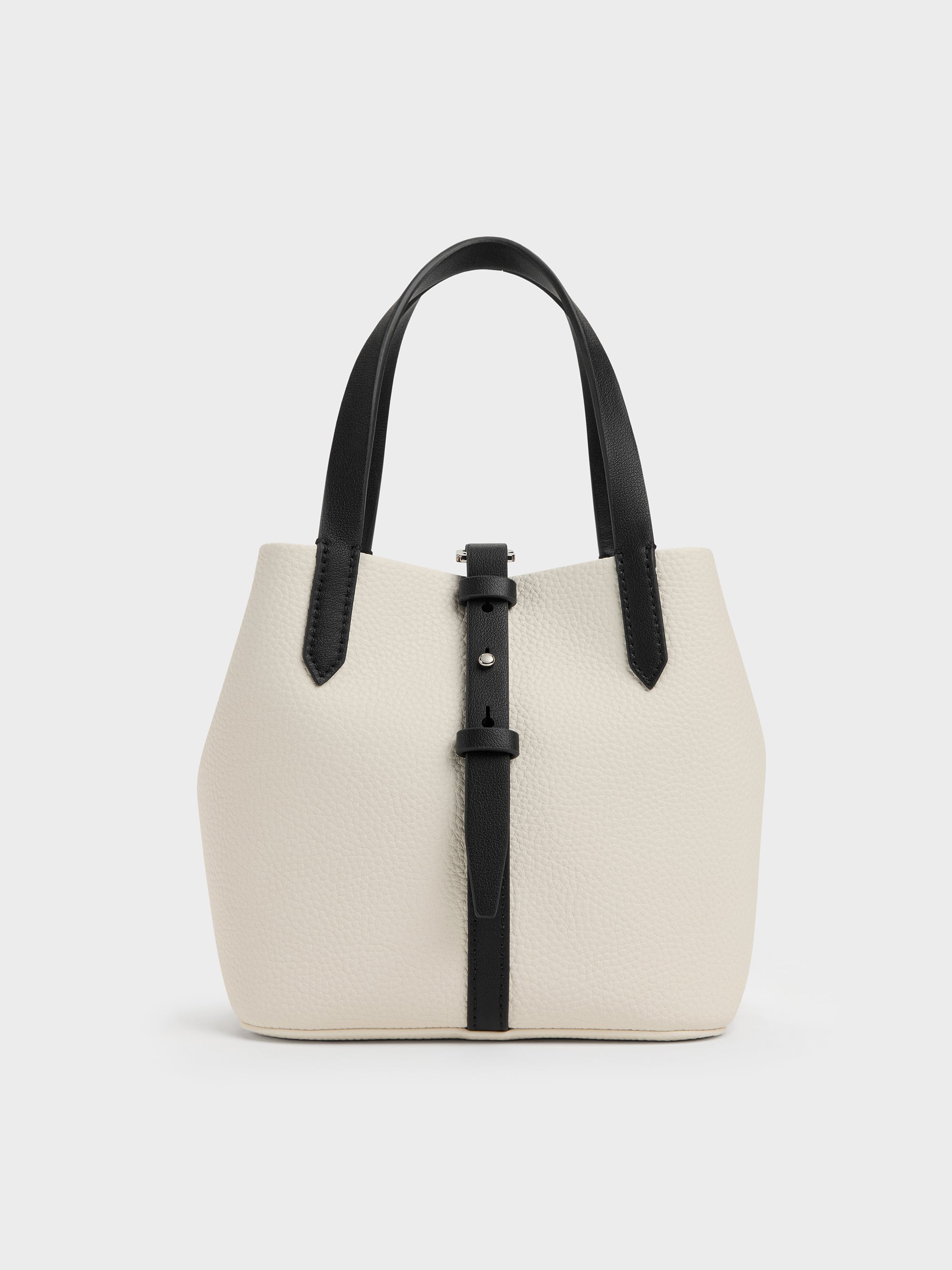Mini Beryl Two-Tone Bucket Bag - Multi Cream - CHARLES & KEITH US