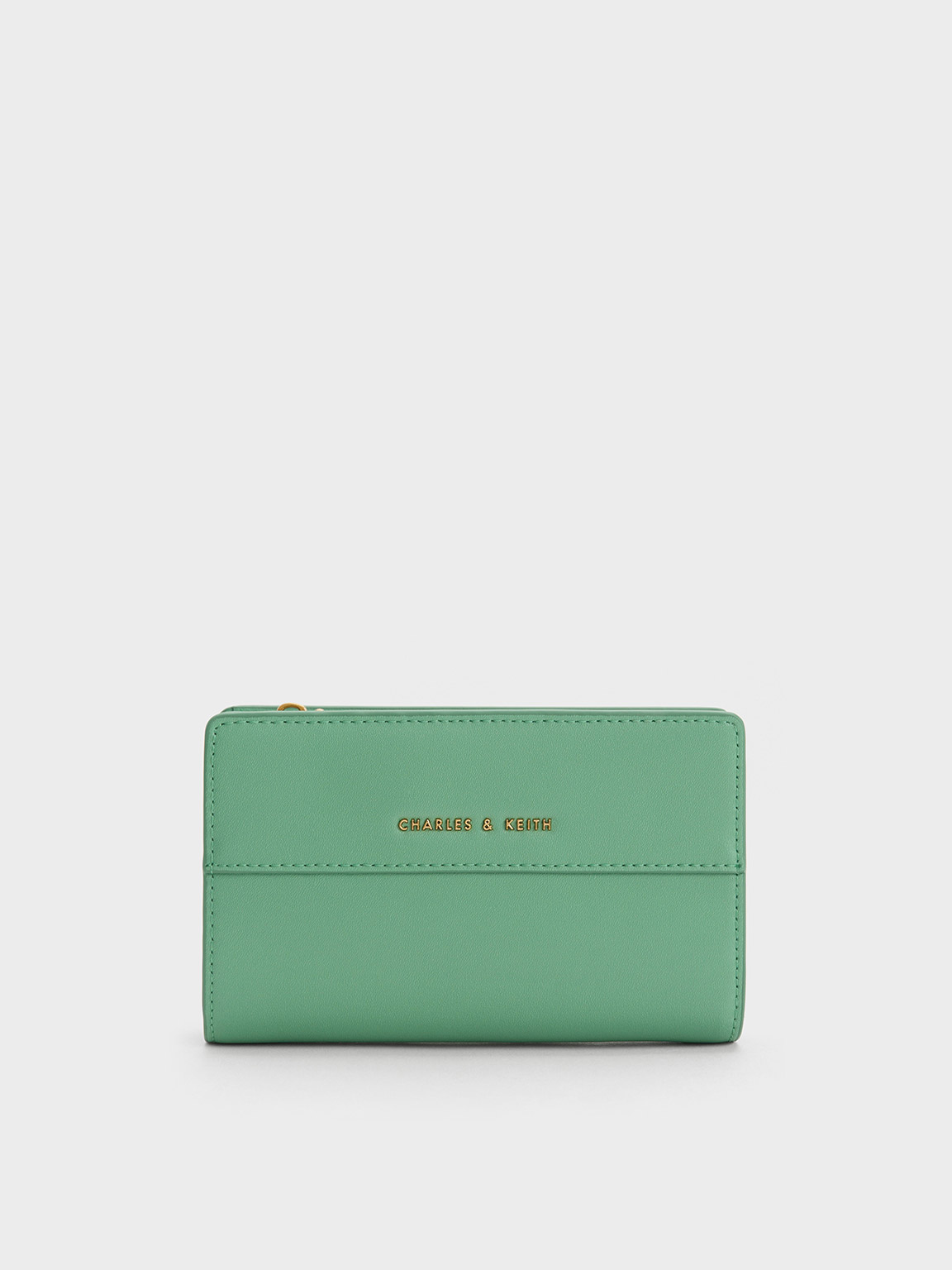 Charles & Keith Snap Button Small Wallet In Green