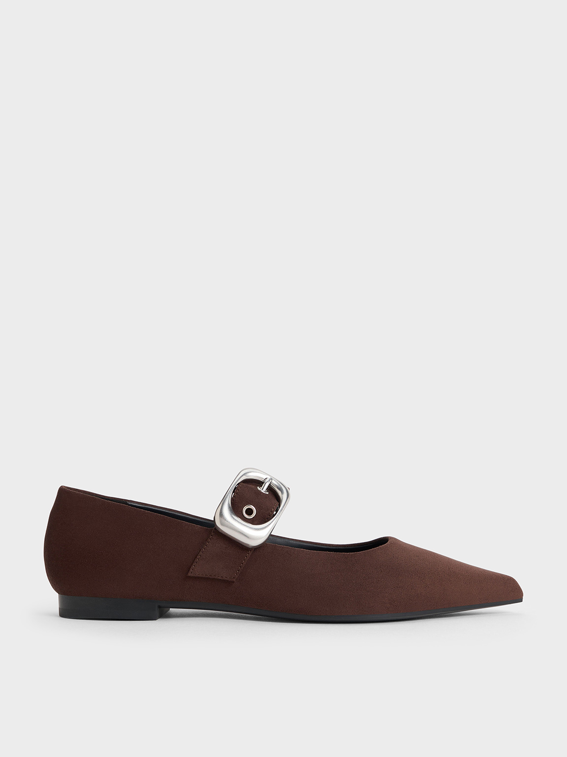 Masei Faux Suede Grommet-Strap Mary Janes - Dark Brown - CHARLES