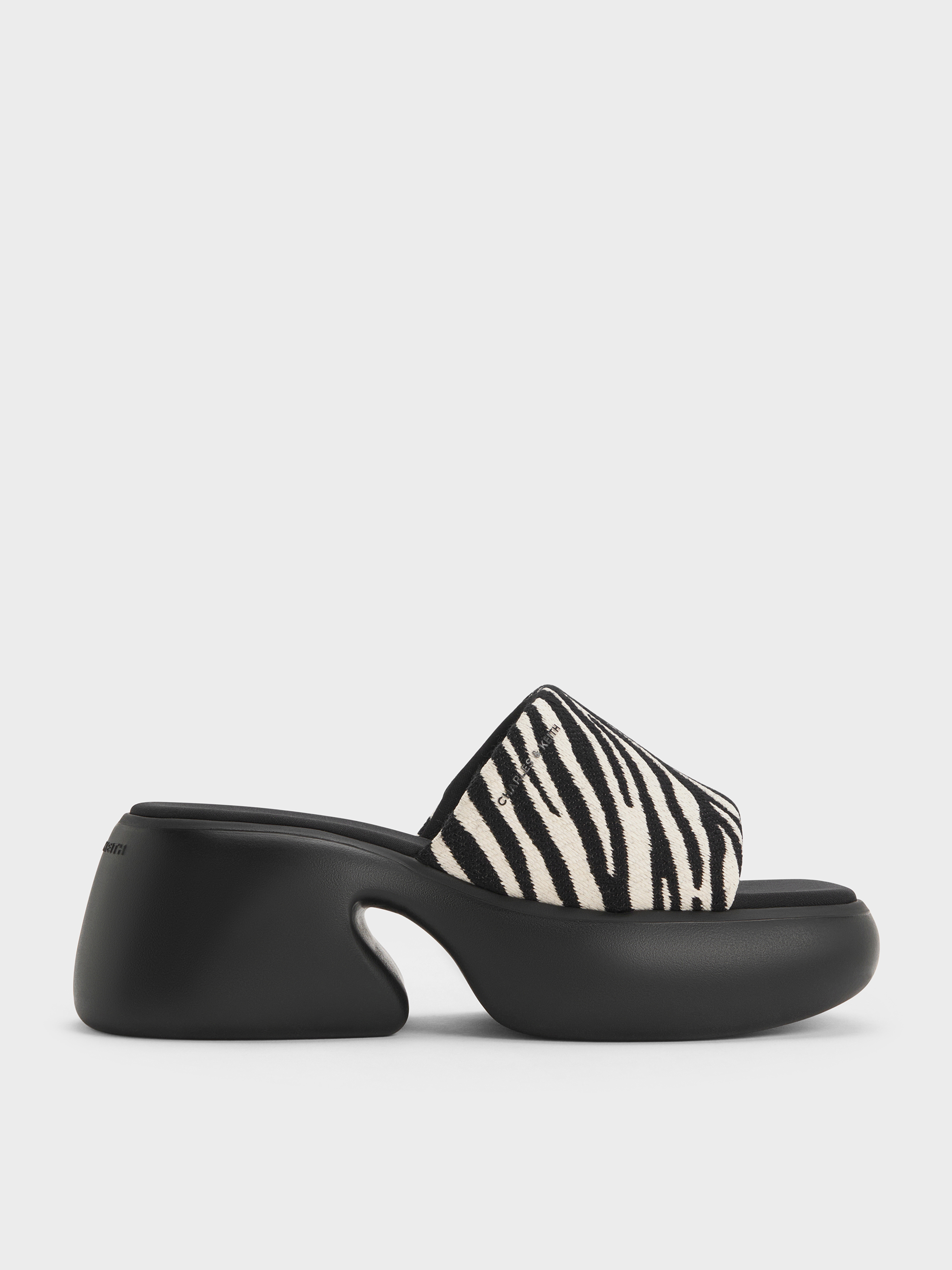 Baxie Zebra-Print Platform Mules - Animal Print Black - CHARLES