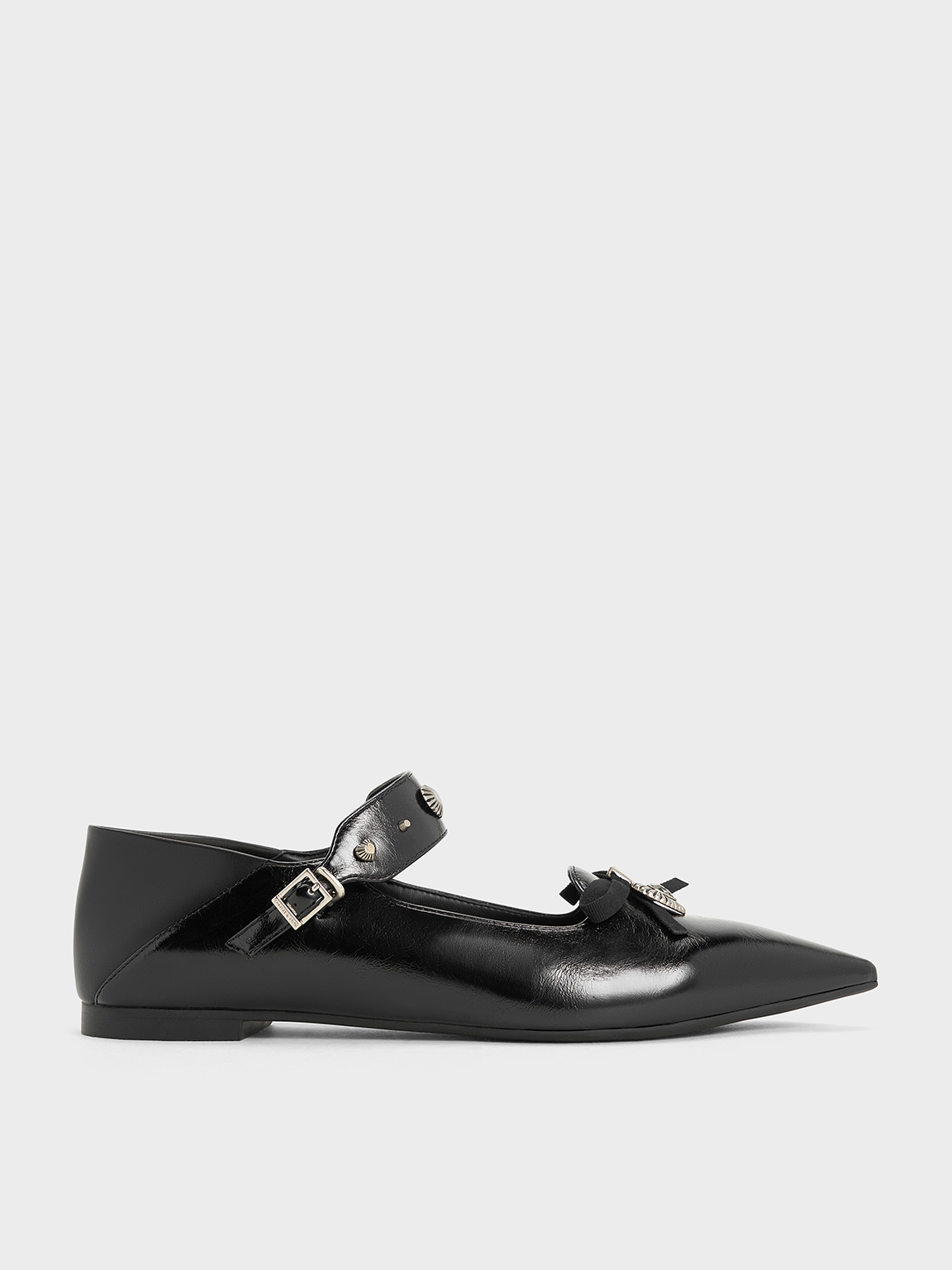 Charles&Keith::ローファー:41[RESALE] Black Almond-Toe Flat Loafers - CHARLES & KEITH US