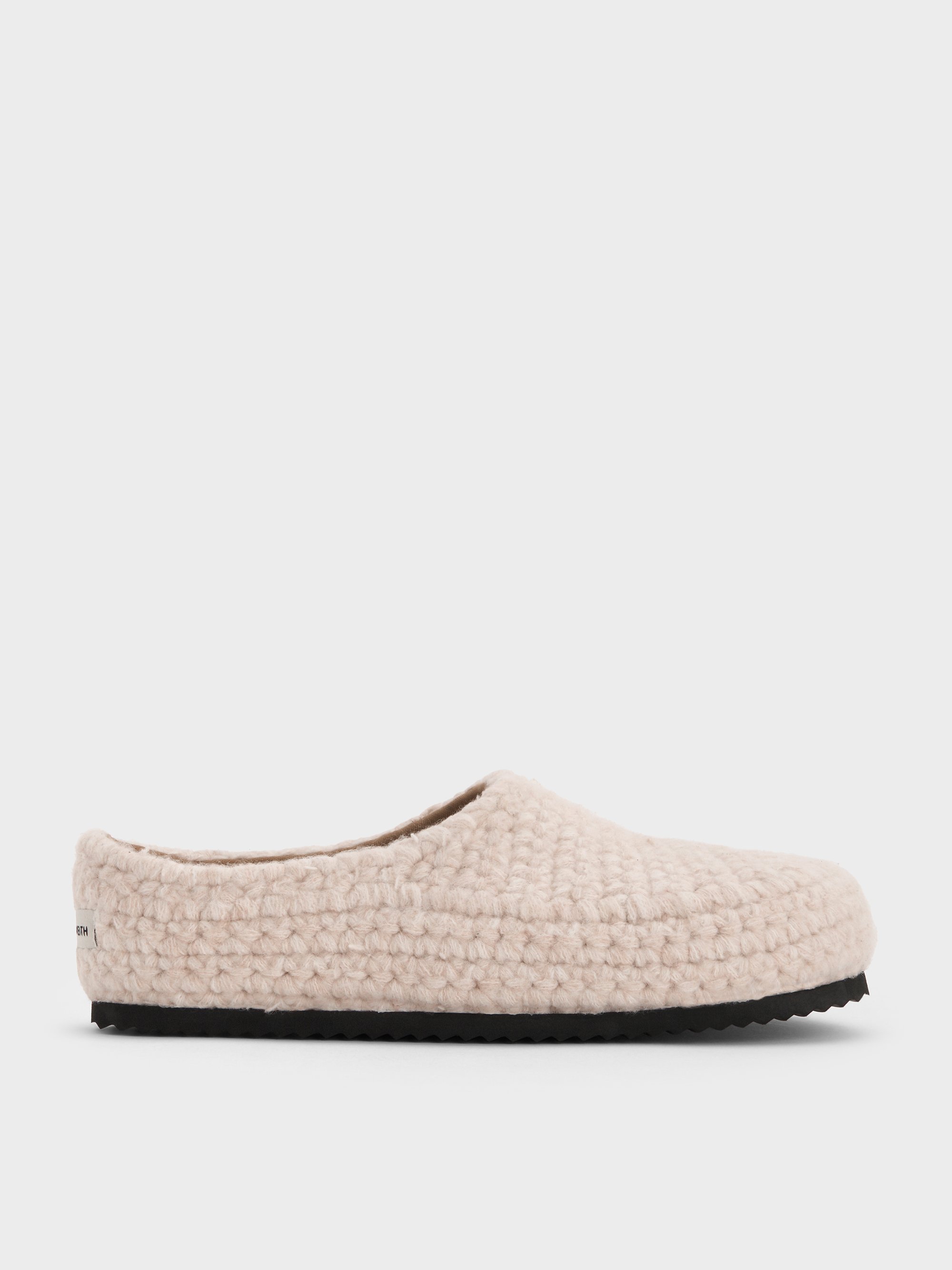 Charles & Keith - Crochet Flat Mules In Neutral