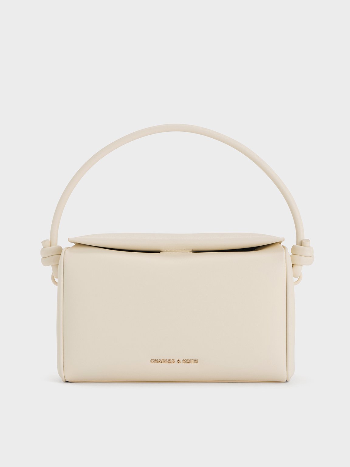 Cream Sammie Knotted-Handle Boxy Bag - CHARLES & KEITH CA
