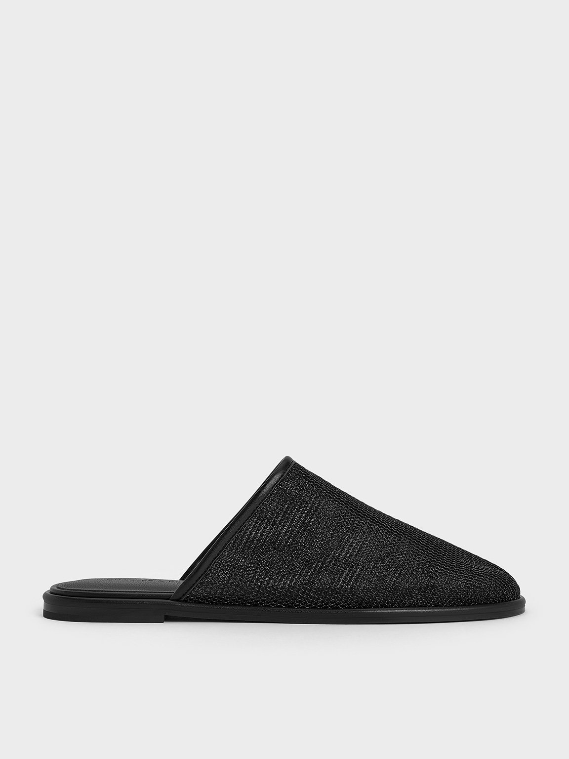 大人気新品  Textured Black Mesh US KEITH & CHARLES - Mules Flat High-Vamp バッグ