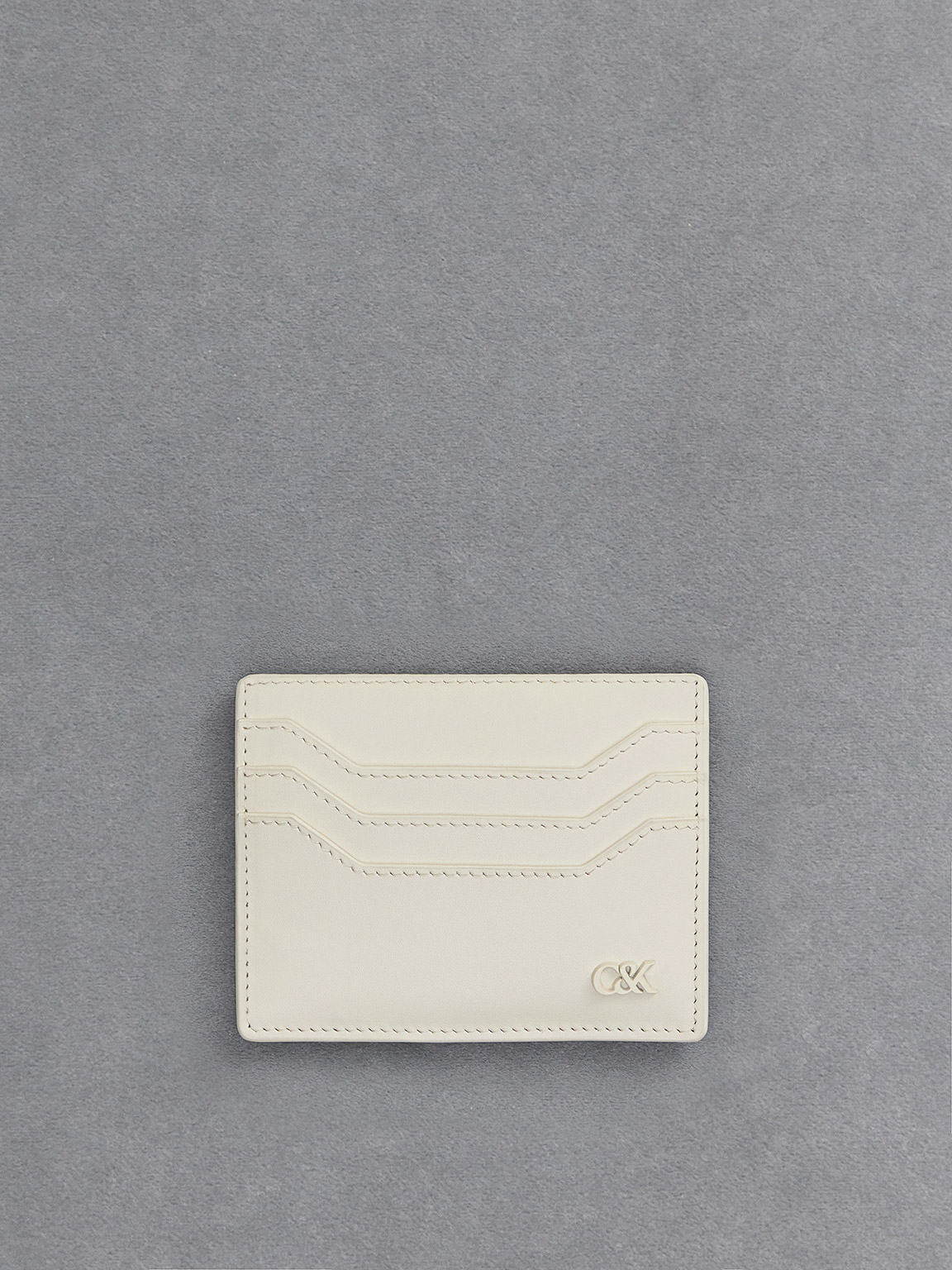 White Leather Multi-Slot Card Holder - CHARLES & KEITH PH